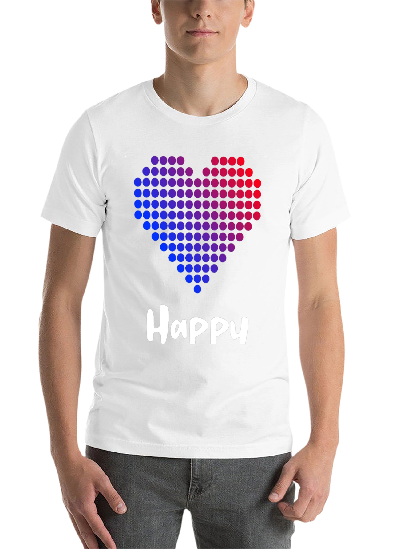 Black Happy Heart Graphic Black T-Shirt view 14