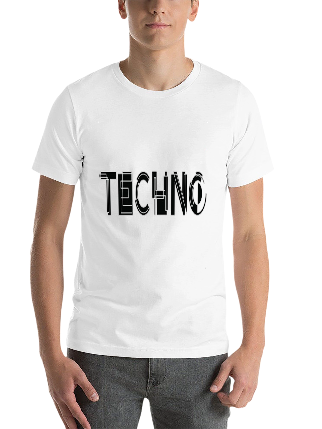 Black Techno Graphic Black T-Shirt view 14