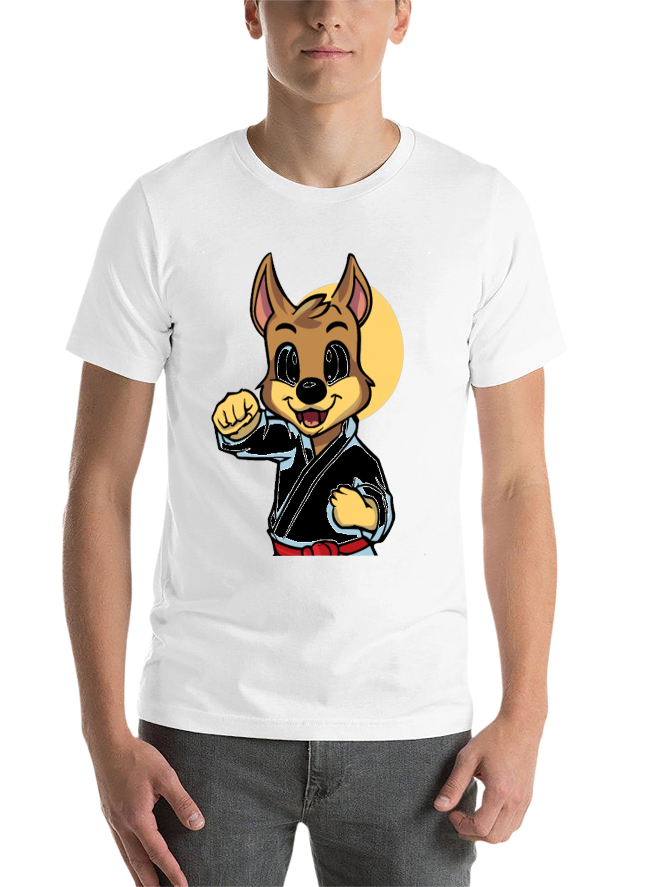 Black Karate Dog Graphic Tee - Black Martial Arts Shirt view 14