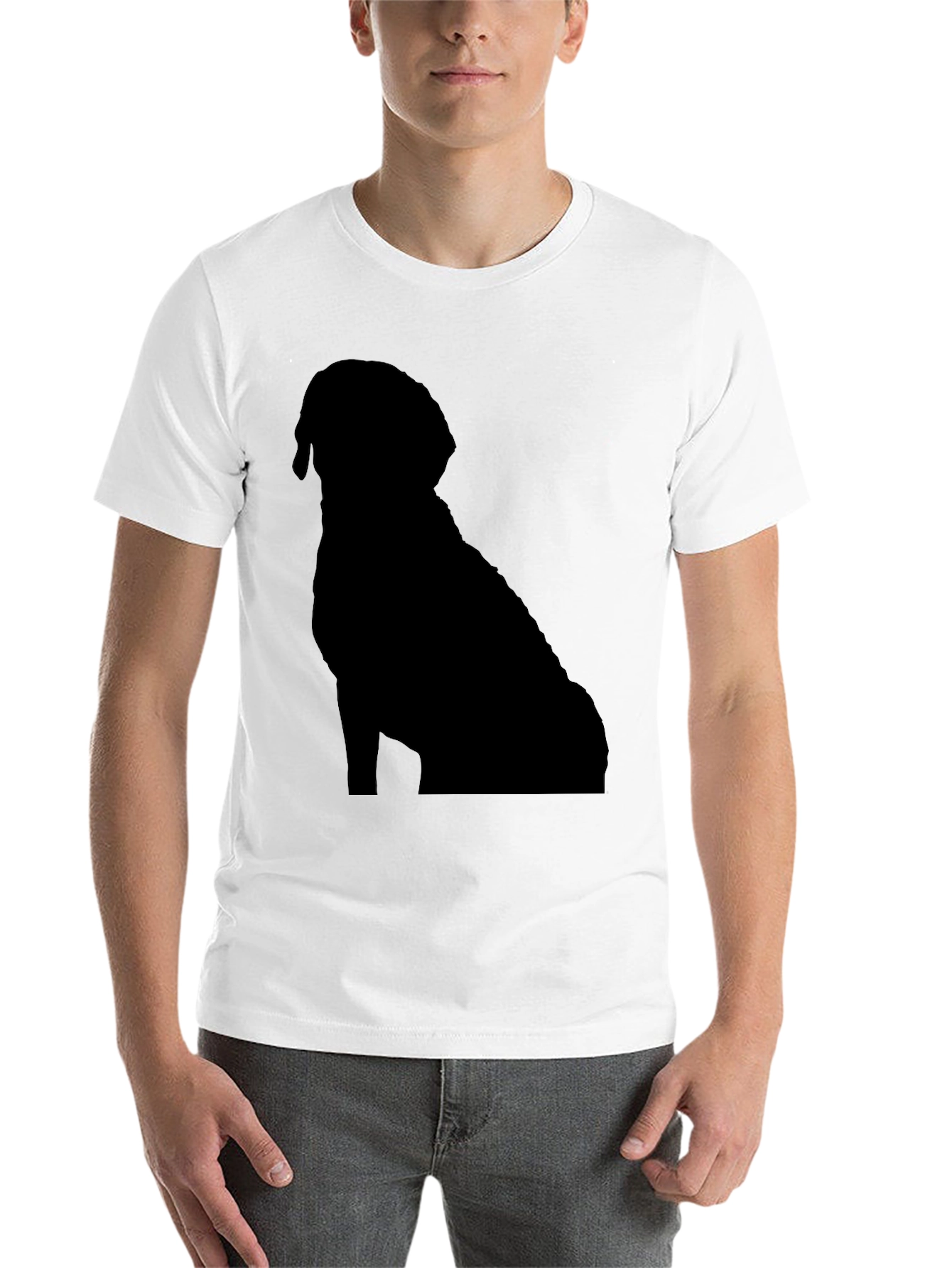 Black Dog Silhouette Black T-Shirt | Pet Lover Apparel view 14