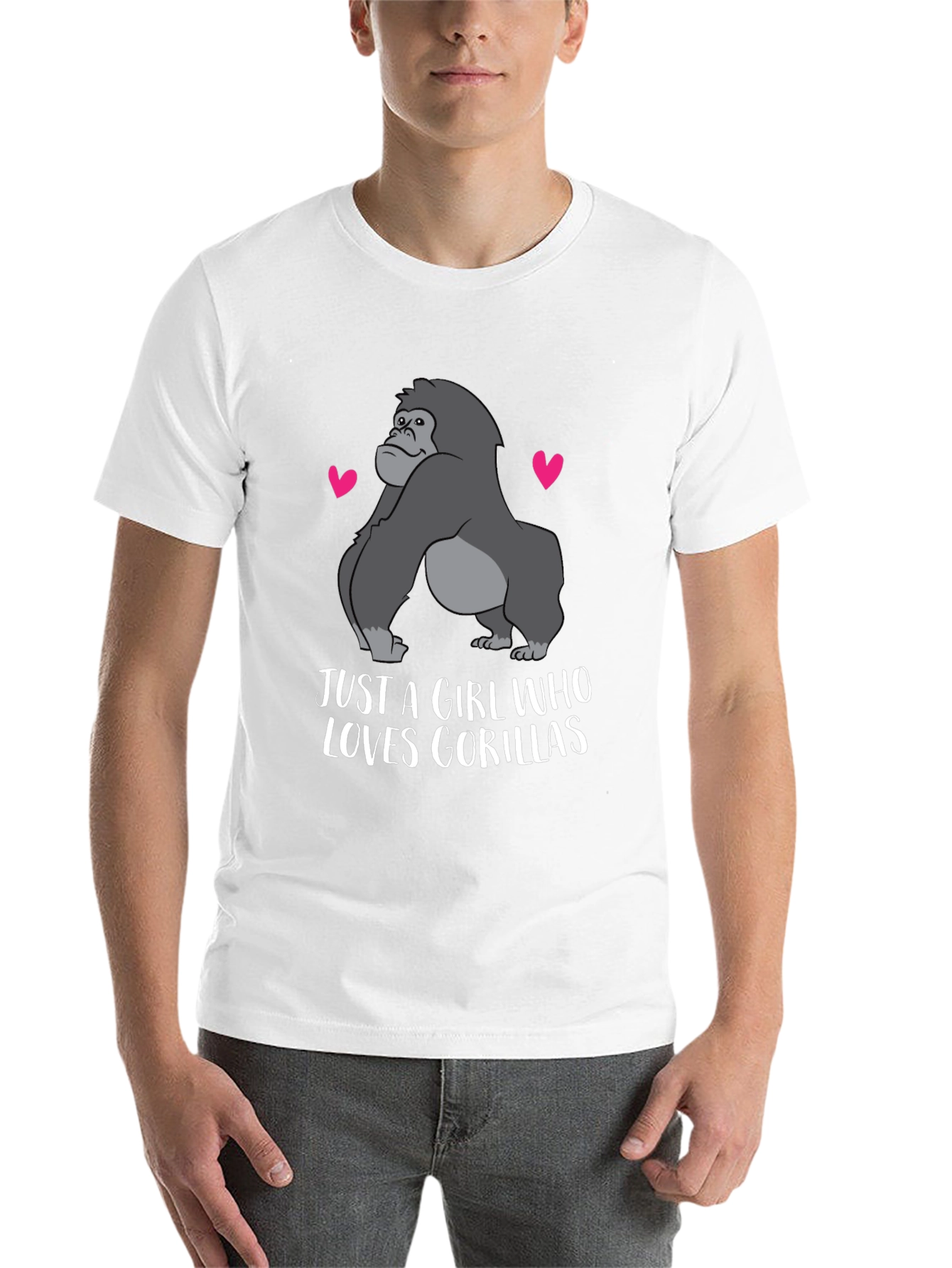 Black Just A Girl Who Loves Gorillas T-Shirt view 14