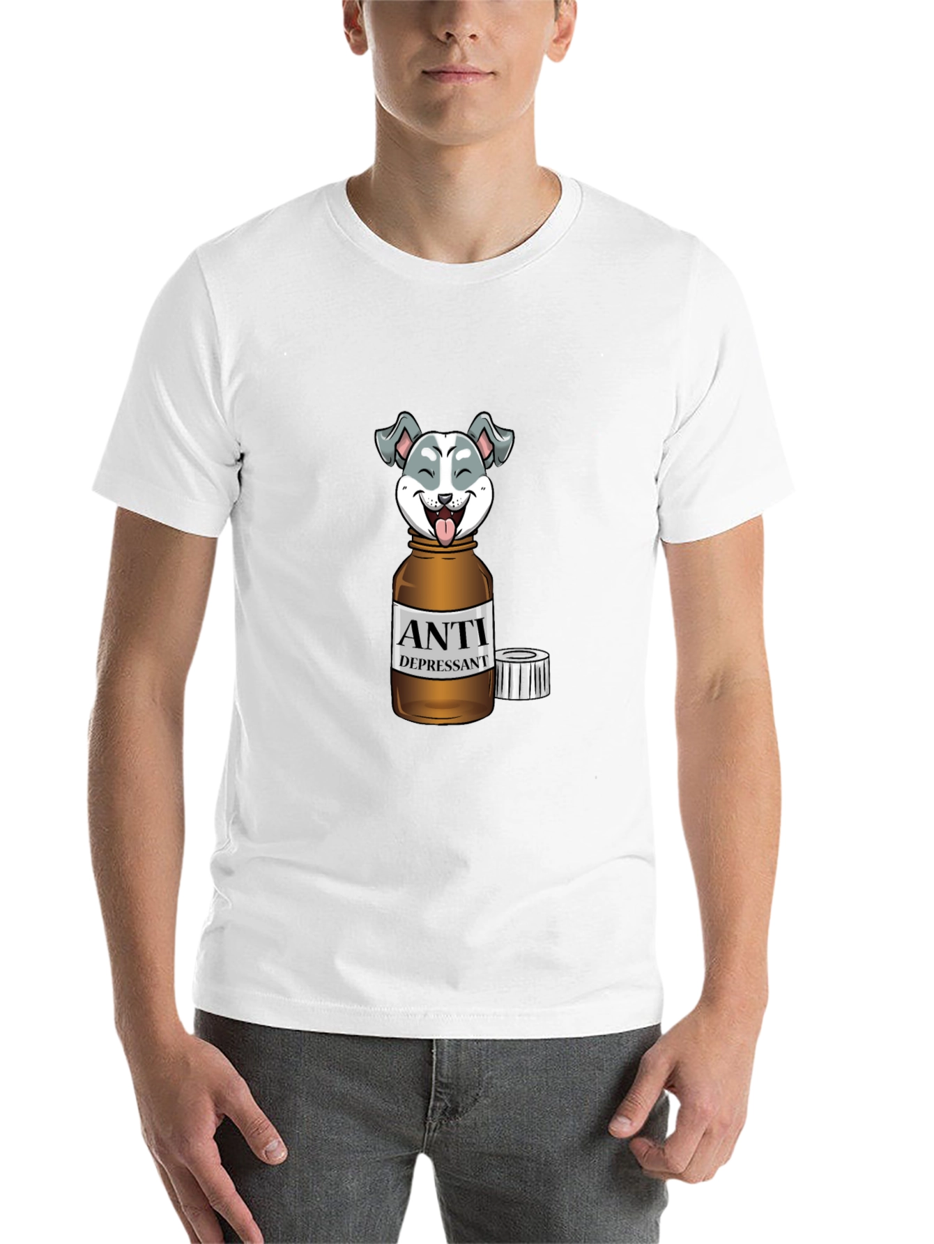 Black Anti Depressant Dog T-Shirt view 14