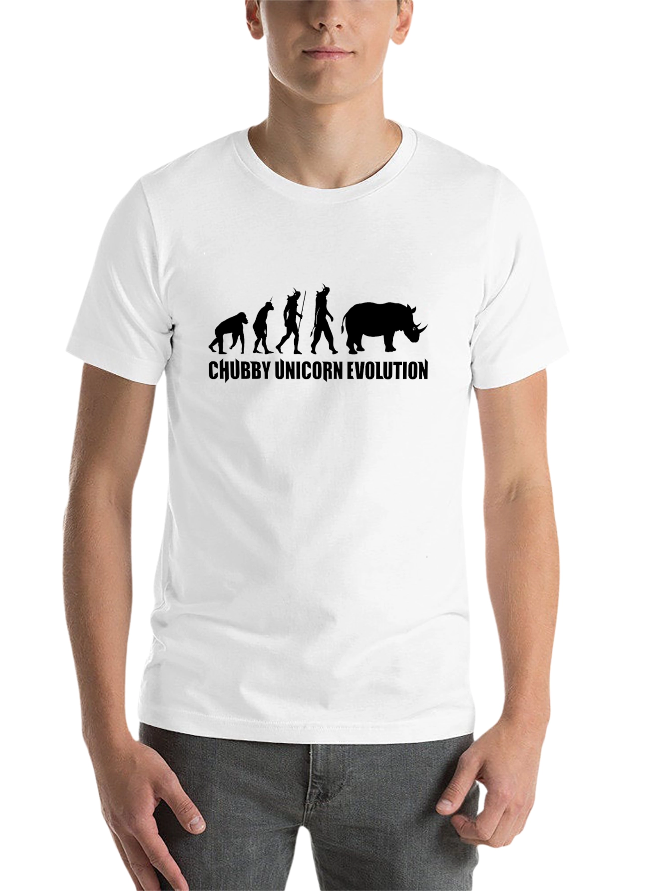 Black Chubby Unicorn Evolution Black T-Shirt view 14