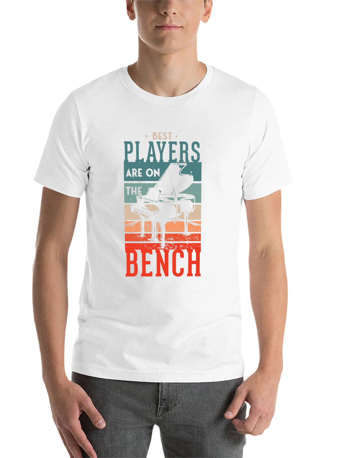 Black Piano Player Graphic T-Shirt: Best Players on the Bench view 14