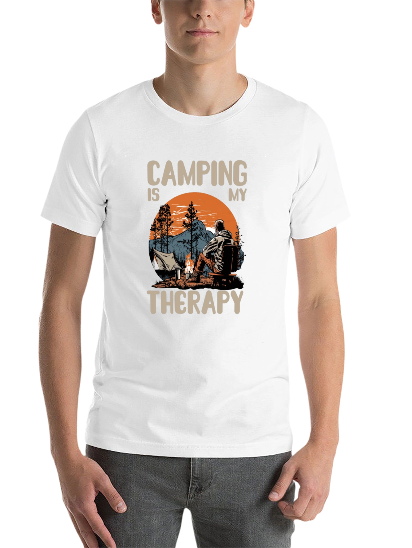 Black Camping is My Therapy Graphic T-Shirt view 14