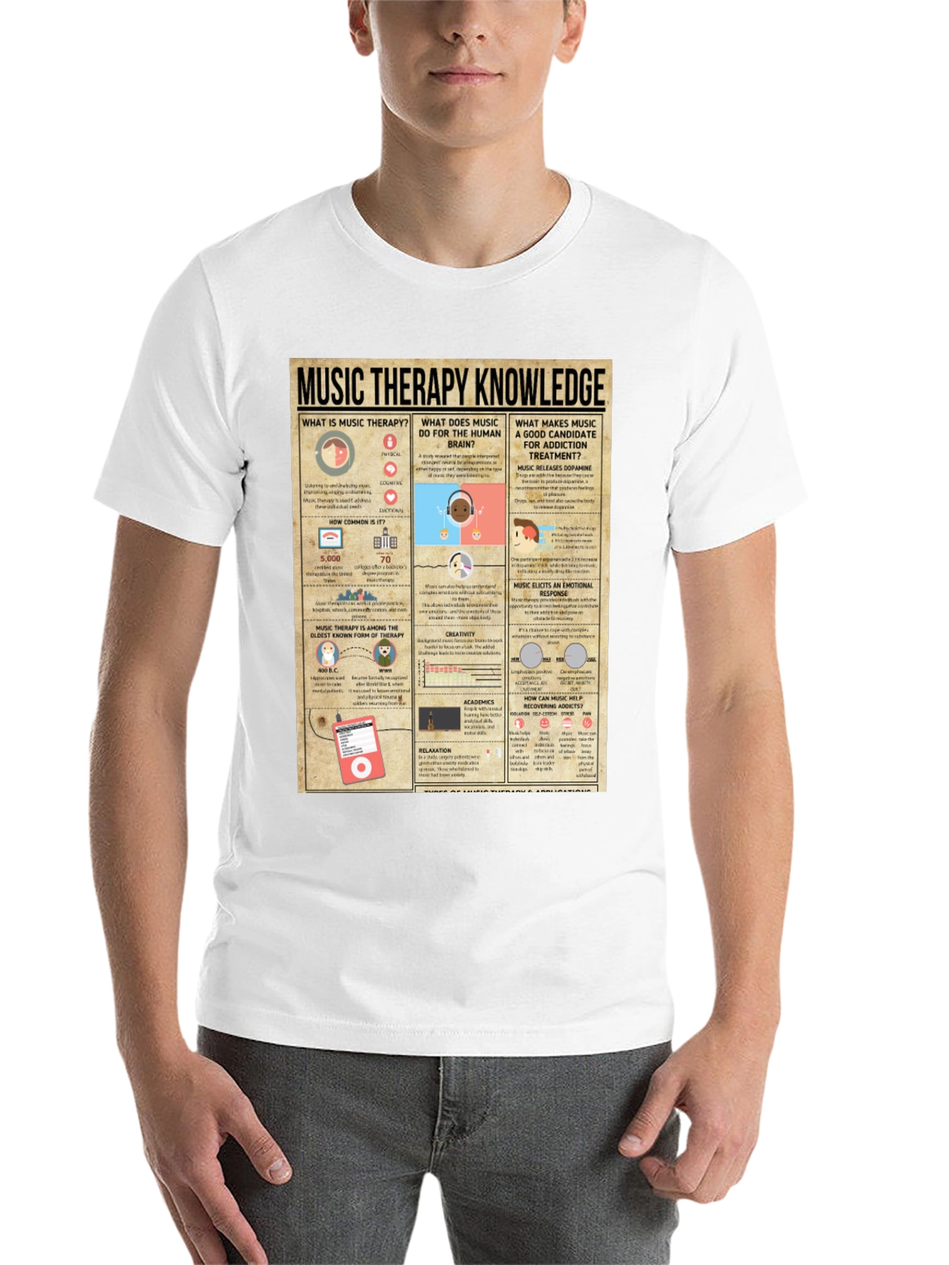 Black Music Therapy Knowledge T-Shirt view 14