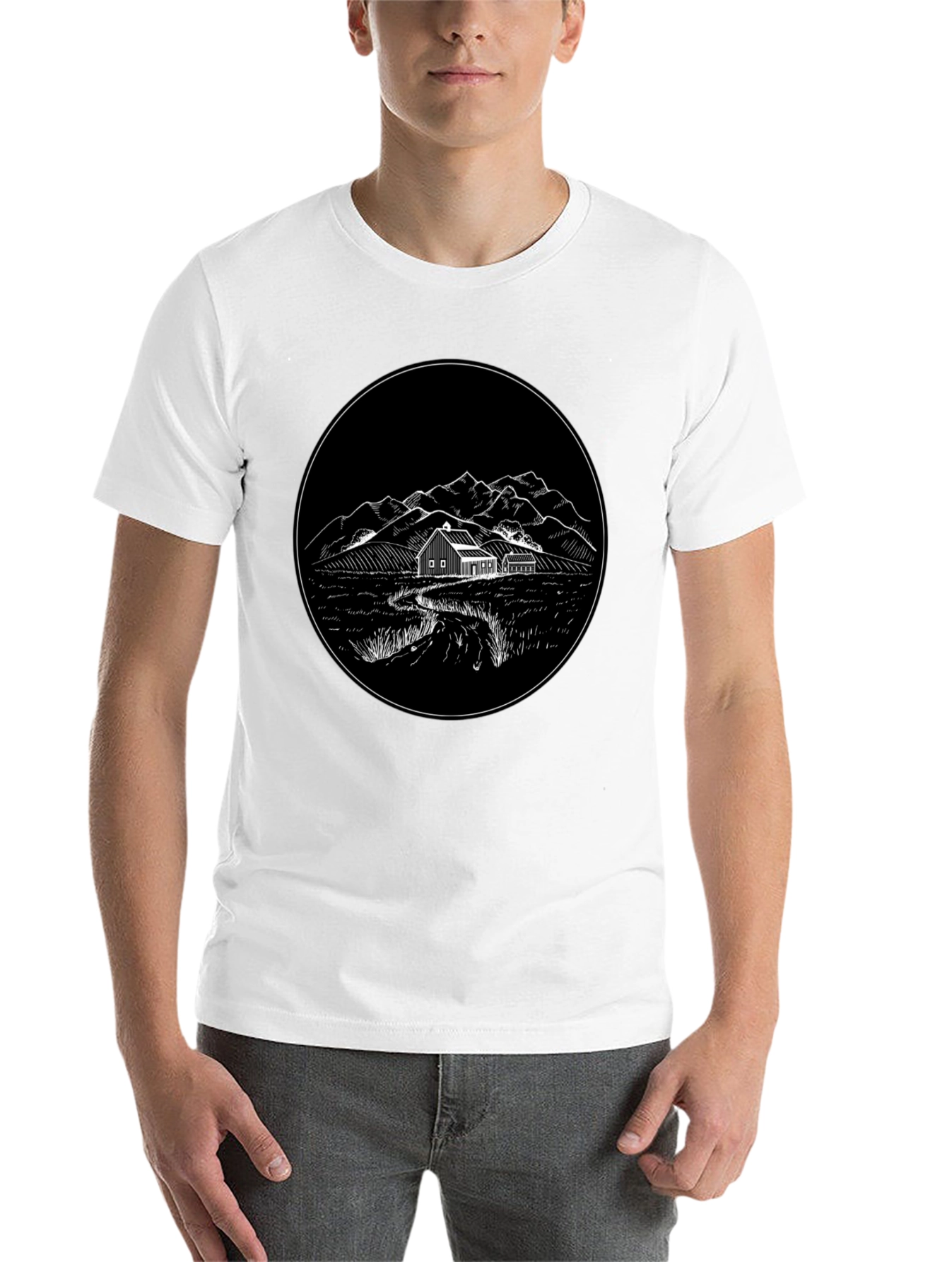 Black Rustic Homestead Graphic Tee - Classic Black Cotton view 14