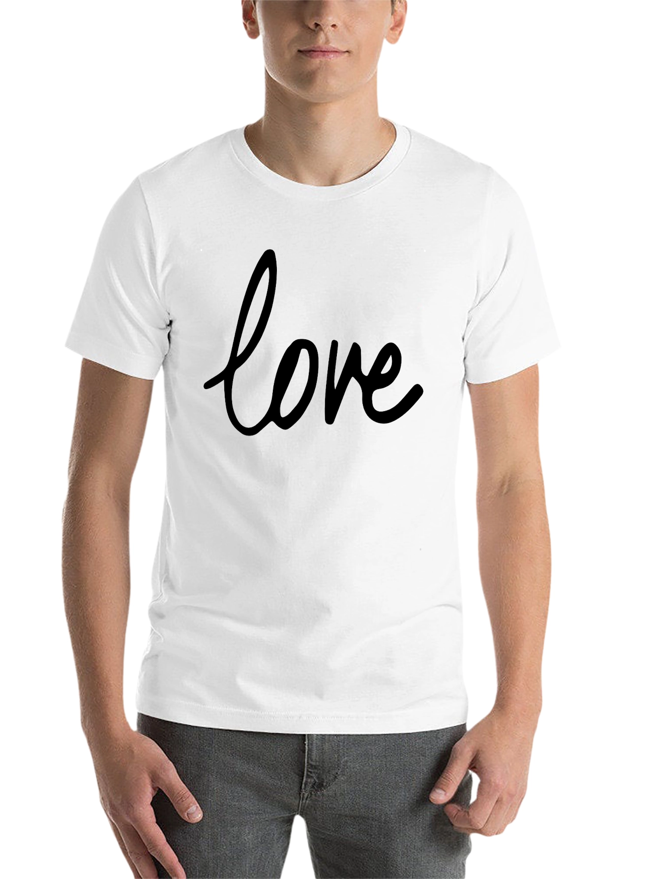 Black Love Script Graphic Black T-Shirt view 14