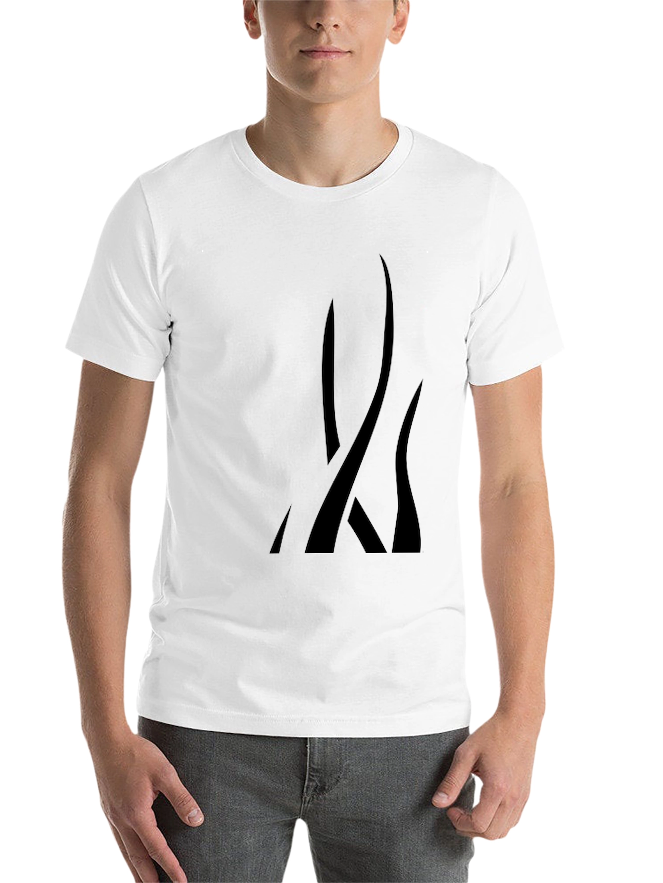 Black Modern Abstract Graphic Black T-Shirt view 14