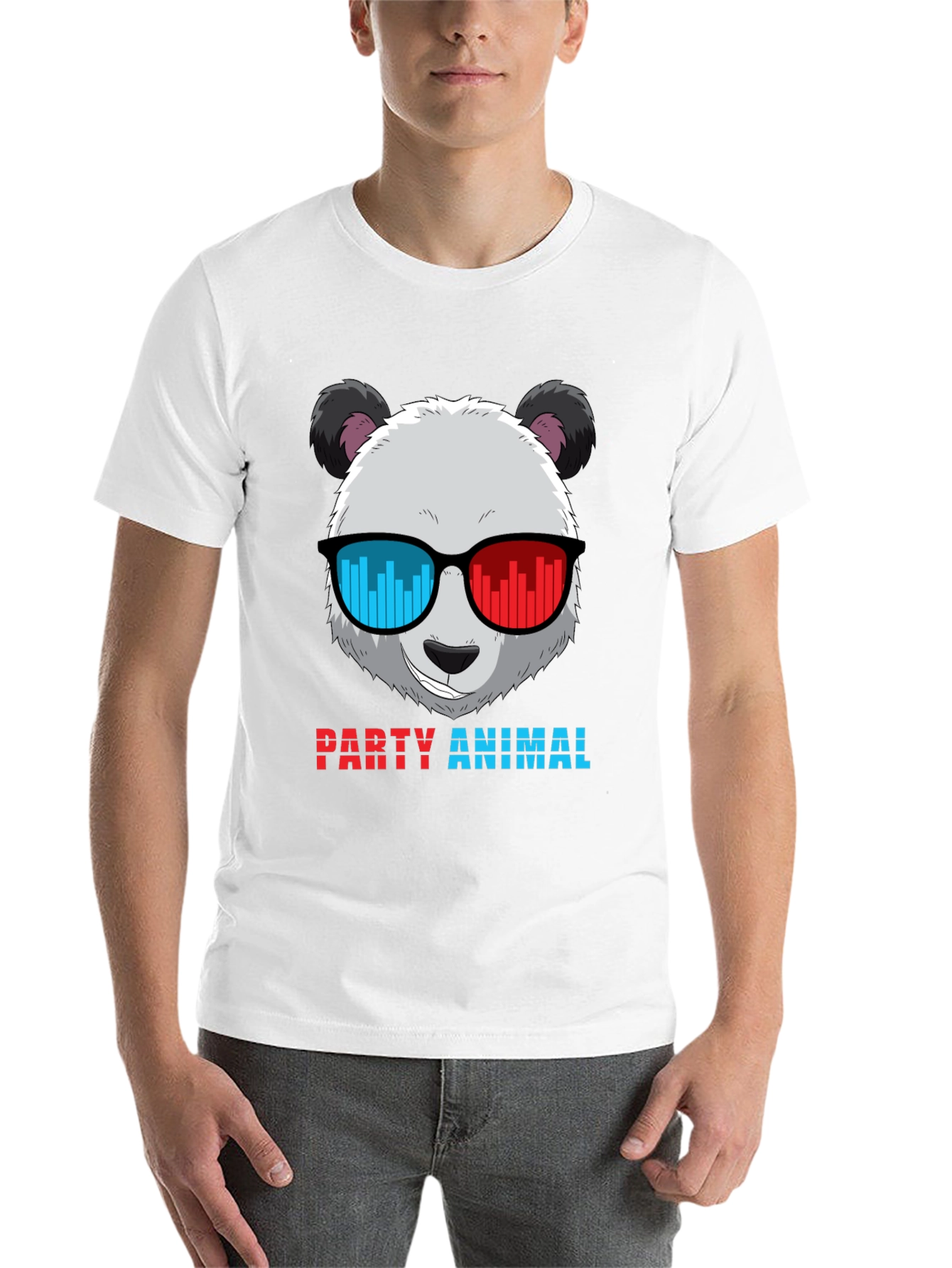 Black Party Animal Panda T-Shirt - Novelty Graphic Tee view 14