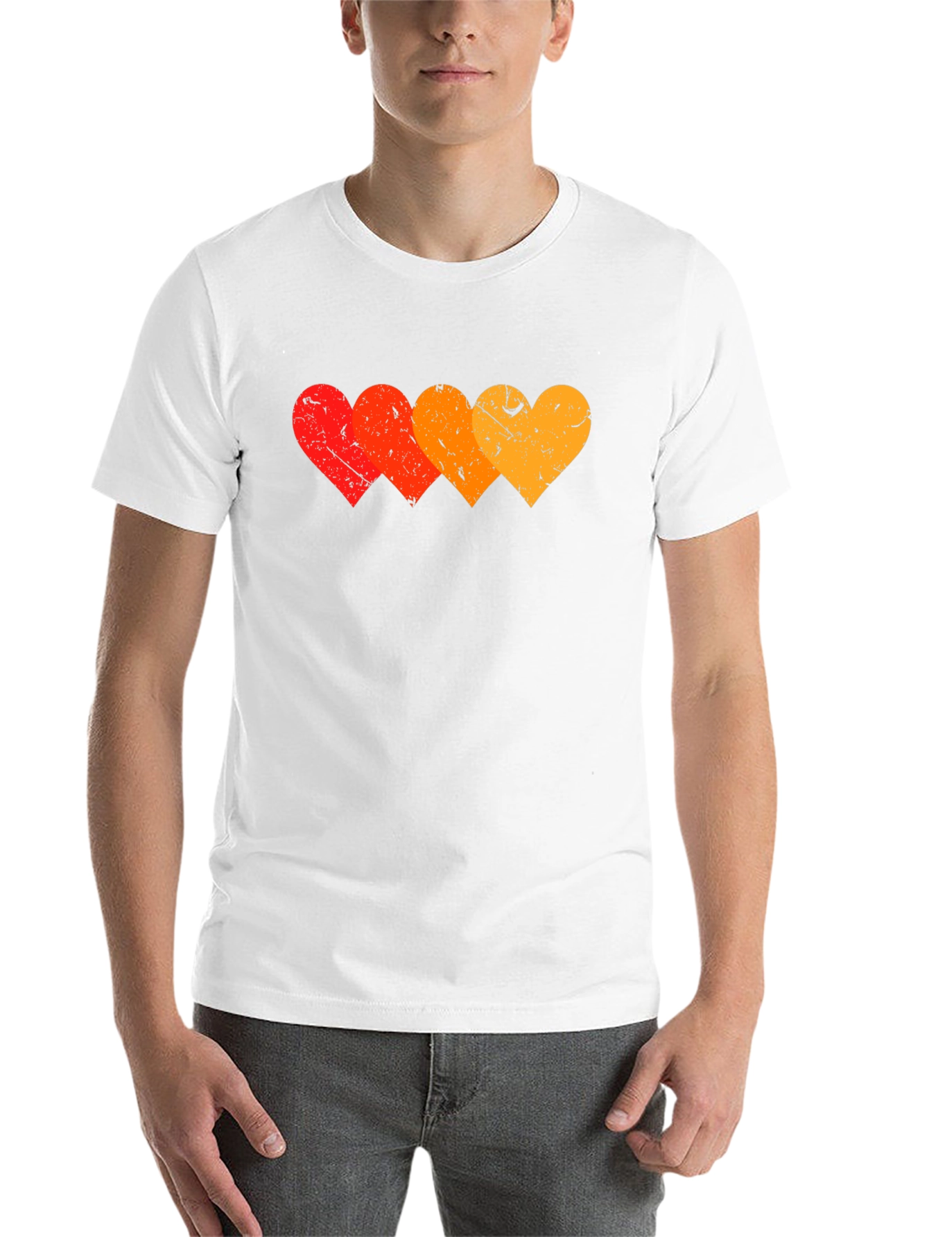 Black Retro Hearts Graphic T-Shirt - Stylish Black Tee view 14