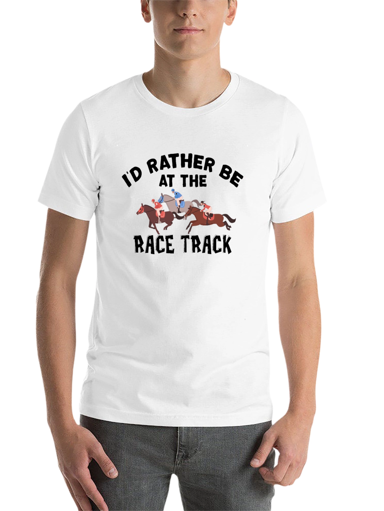 Black Race Track T-Shirt - Horse Racing Fan Tee view 14
