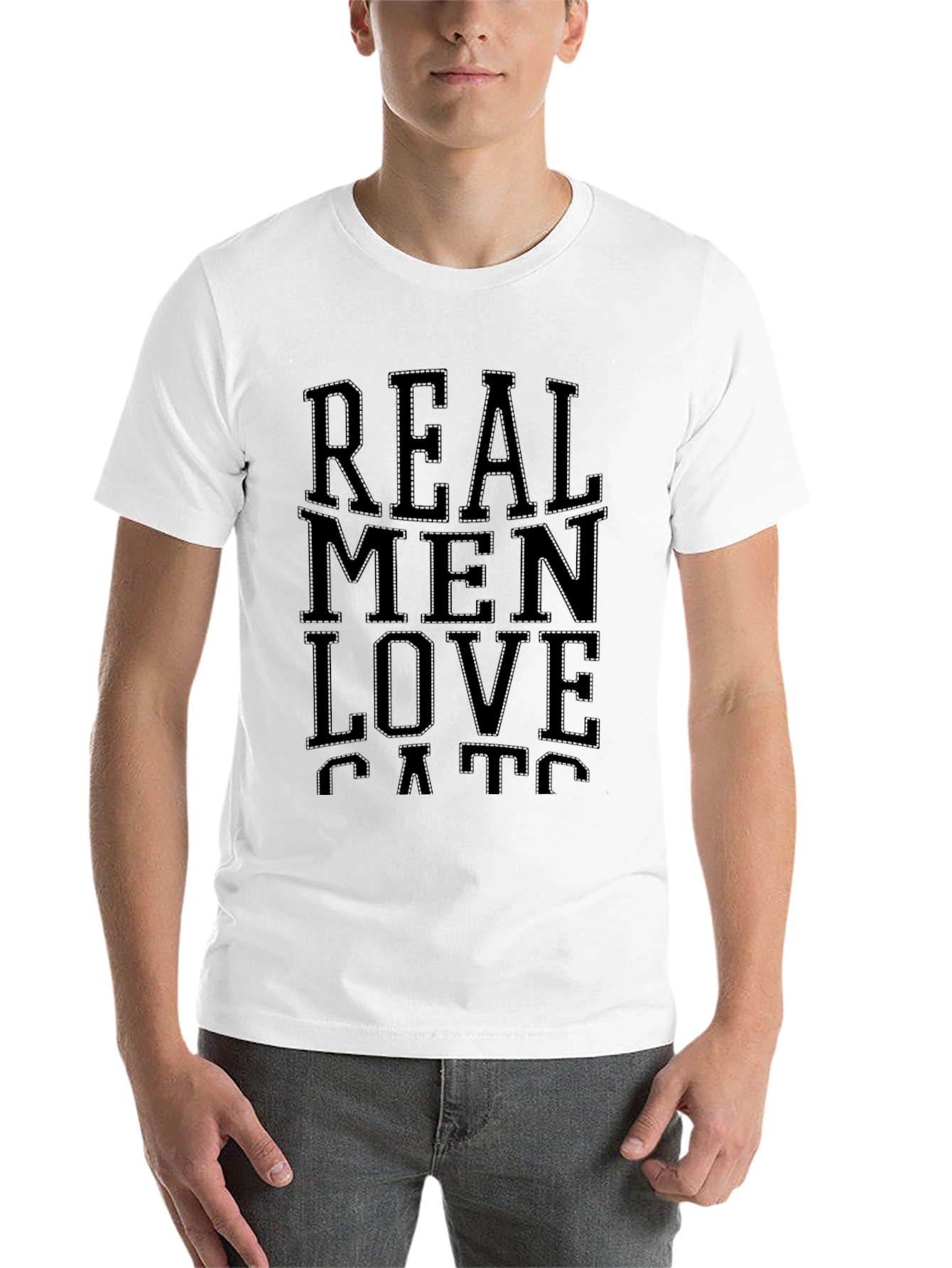 Black Real Men Love Cats T-Shirt - Menswear view 14