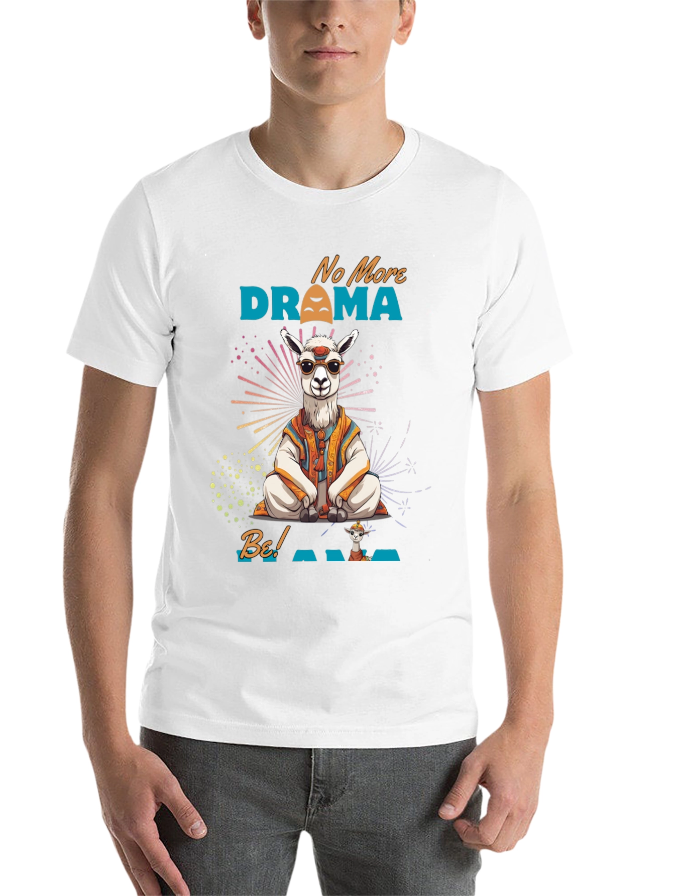 Black No More Drama Llama Men's T-Shirt view 14
