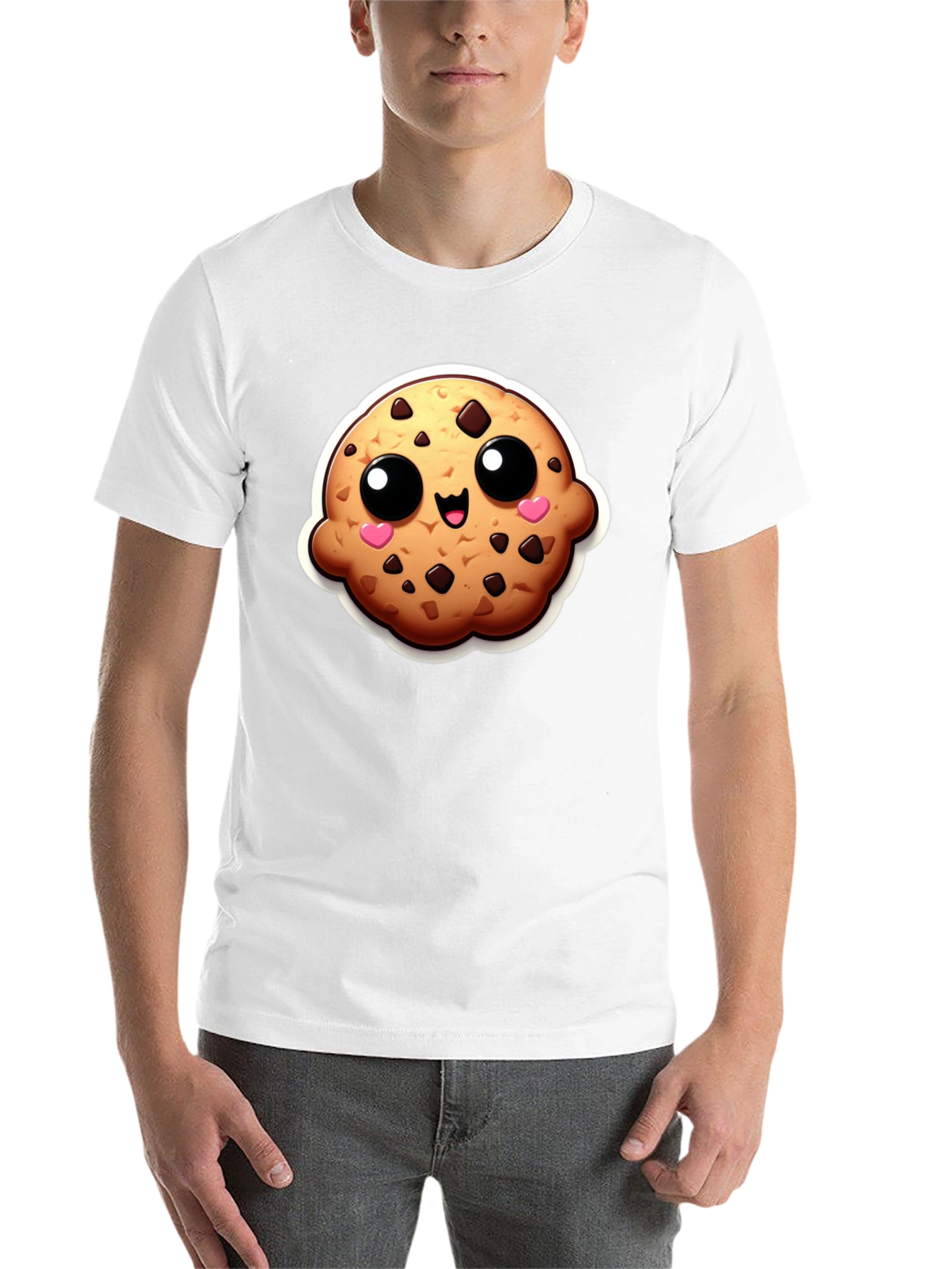 Black Cute Cookie Graphic Black T-Shirt view 14