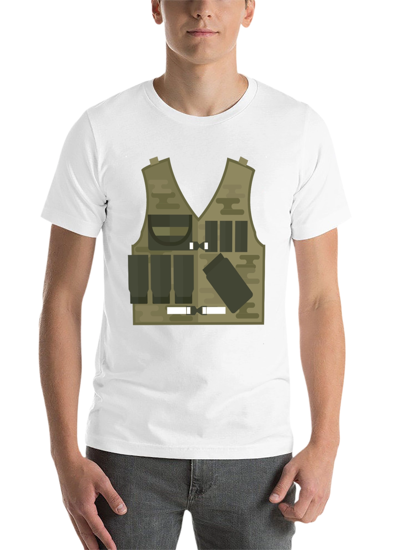 Black Tactical Vest Graphic Tee - Military Style view 14