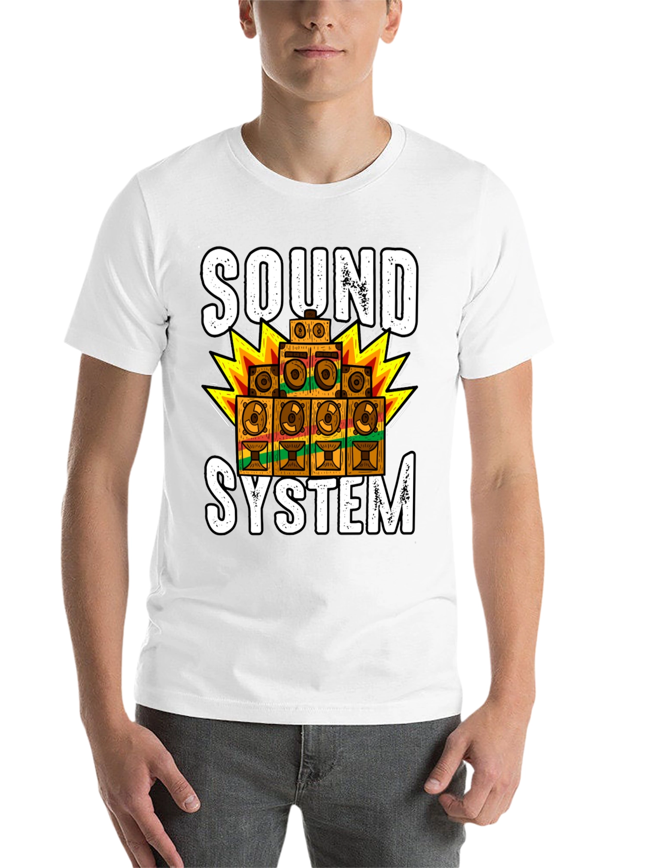 Black Sound System Graphic Tee - Reggae Music Lover Shirt view 14