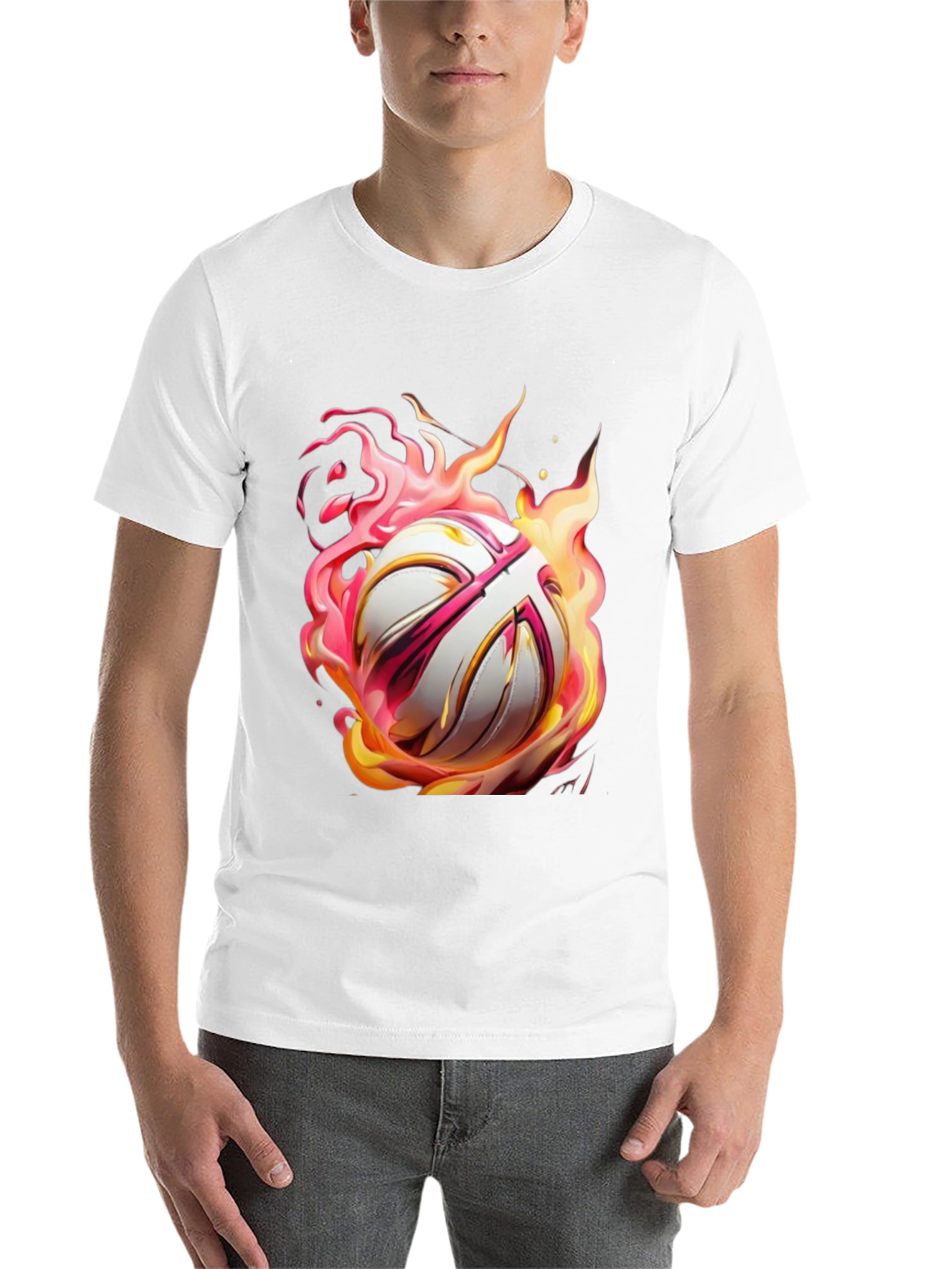Black Flaming Ball Graphic Tee - Bold Style view 14