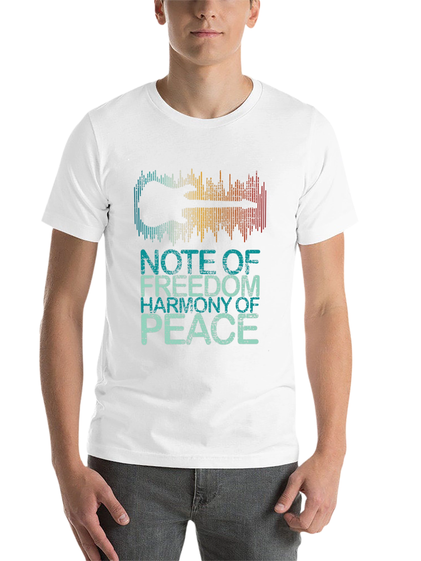 Guitar Soundwave Graphic Tee - Freedom, Harmony, Peace - 14