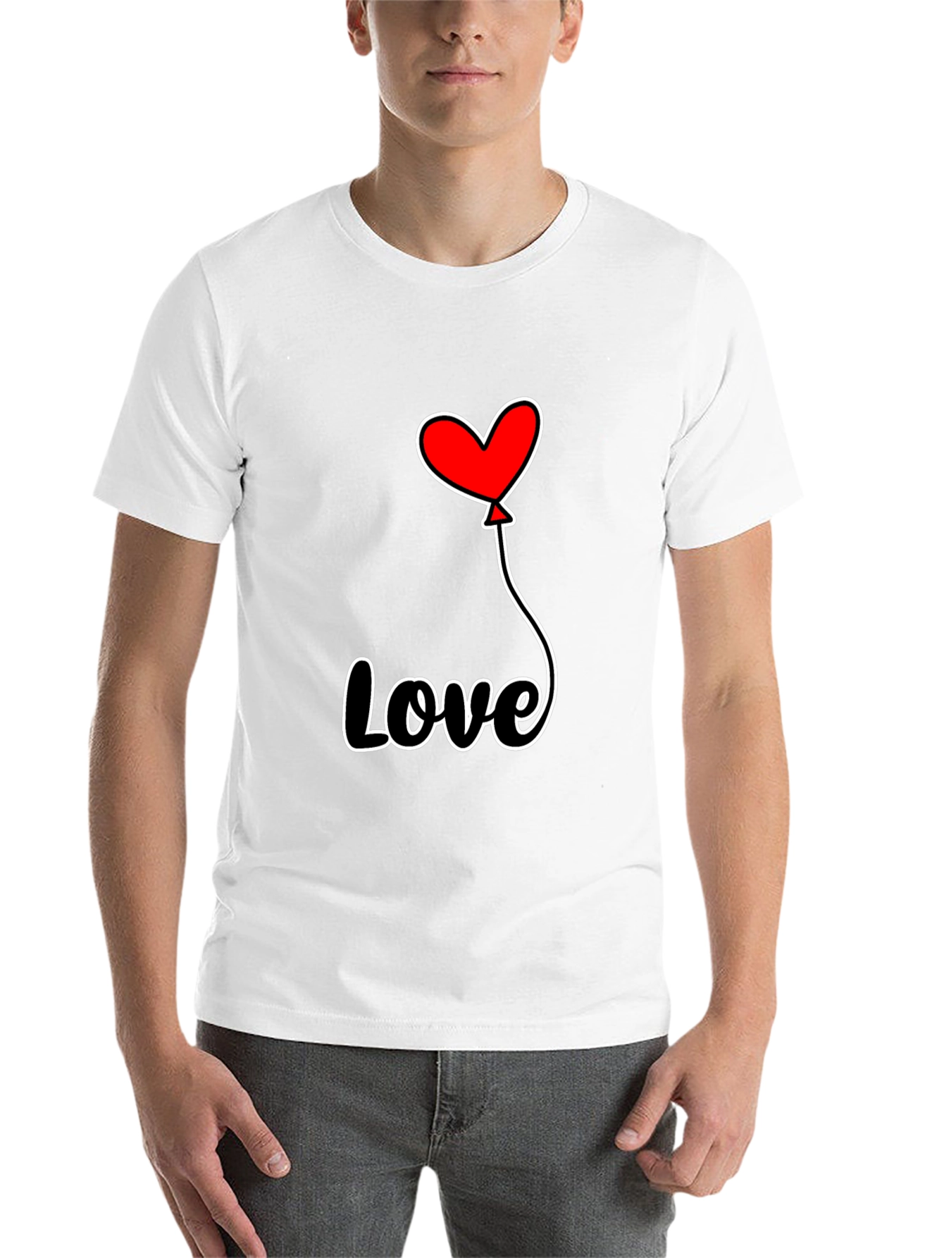Black Love Heart Balloon Graphic Tee view 14