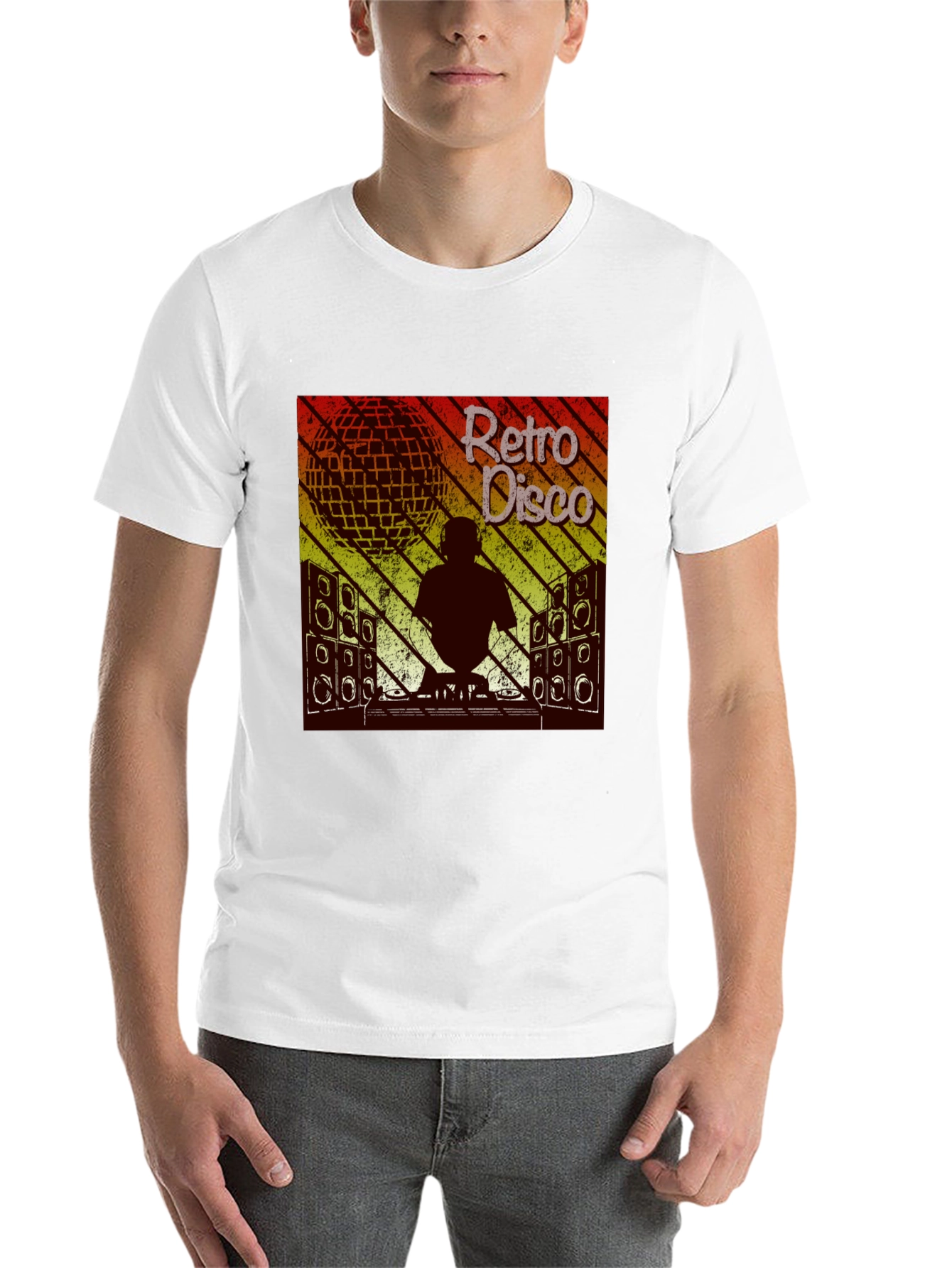 Black Retro Disco DJ Graphic T-Shirt view 14