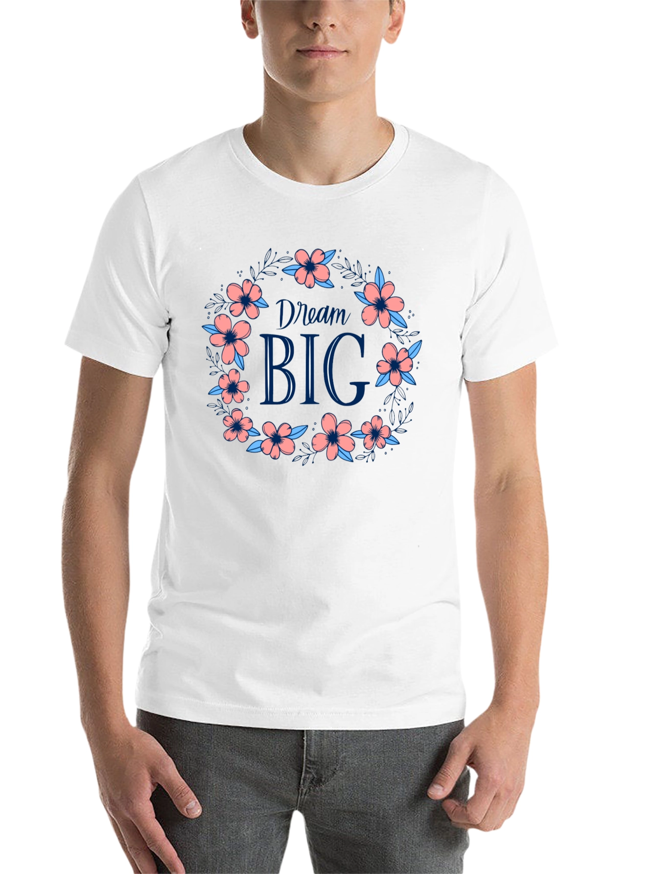 Black Dream Big Floral Wreath Graphic Tee - Black view 14