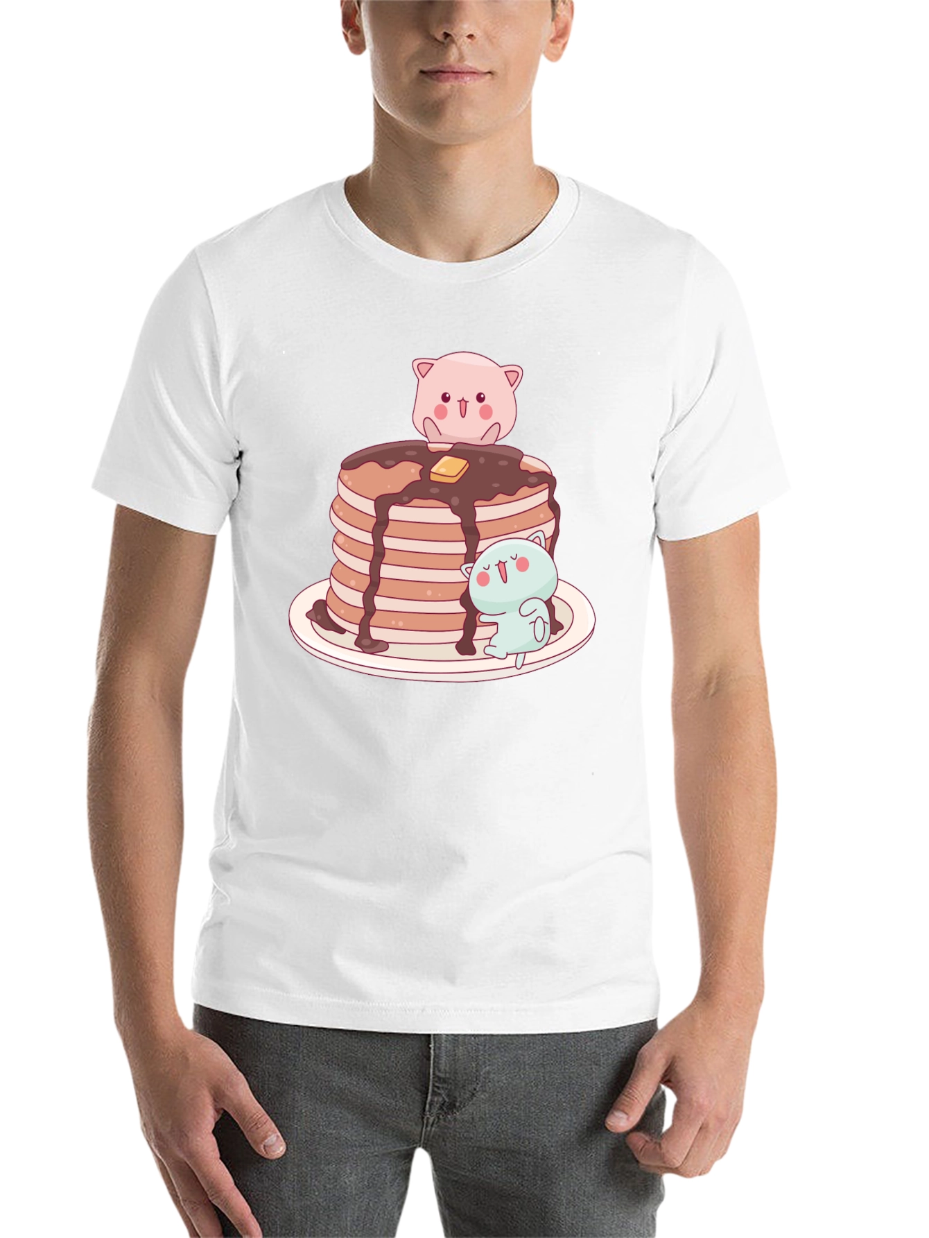 Black Pancake Stack Kawaii T-Shirt view 14