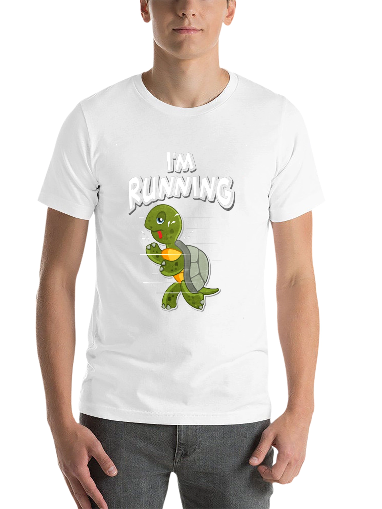 Black Running Turtle Graphic Tee - Fun Novelty Shirt view 14