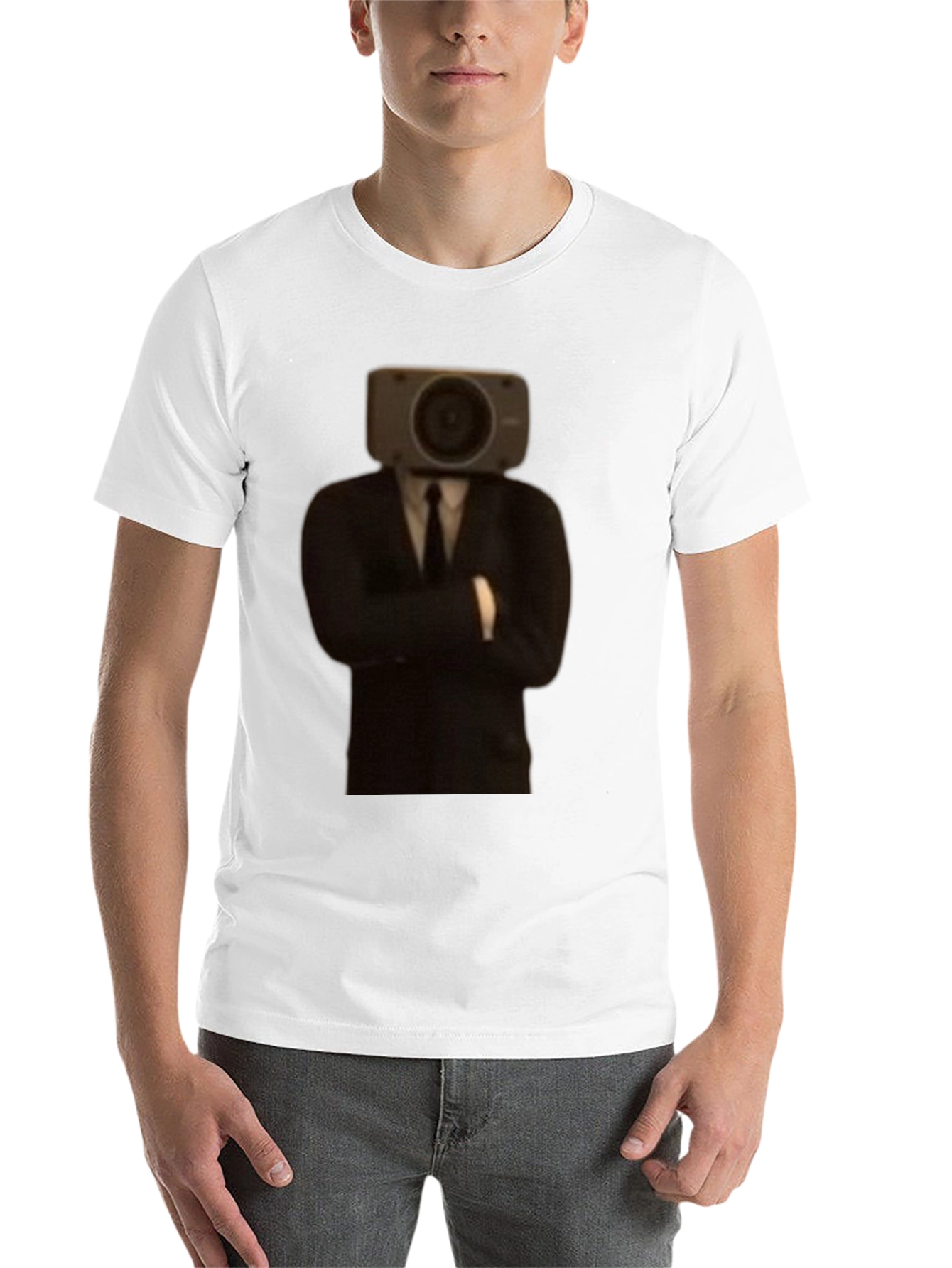 Black Camera Head Suit T-Shirt view 14