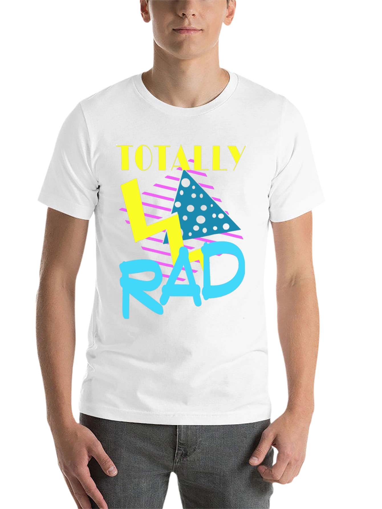 Black Totally Rad Retro Graphic Tee - 80s Throwback T-Shirt view 14