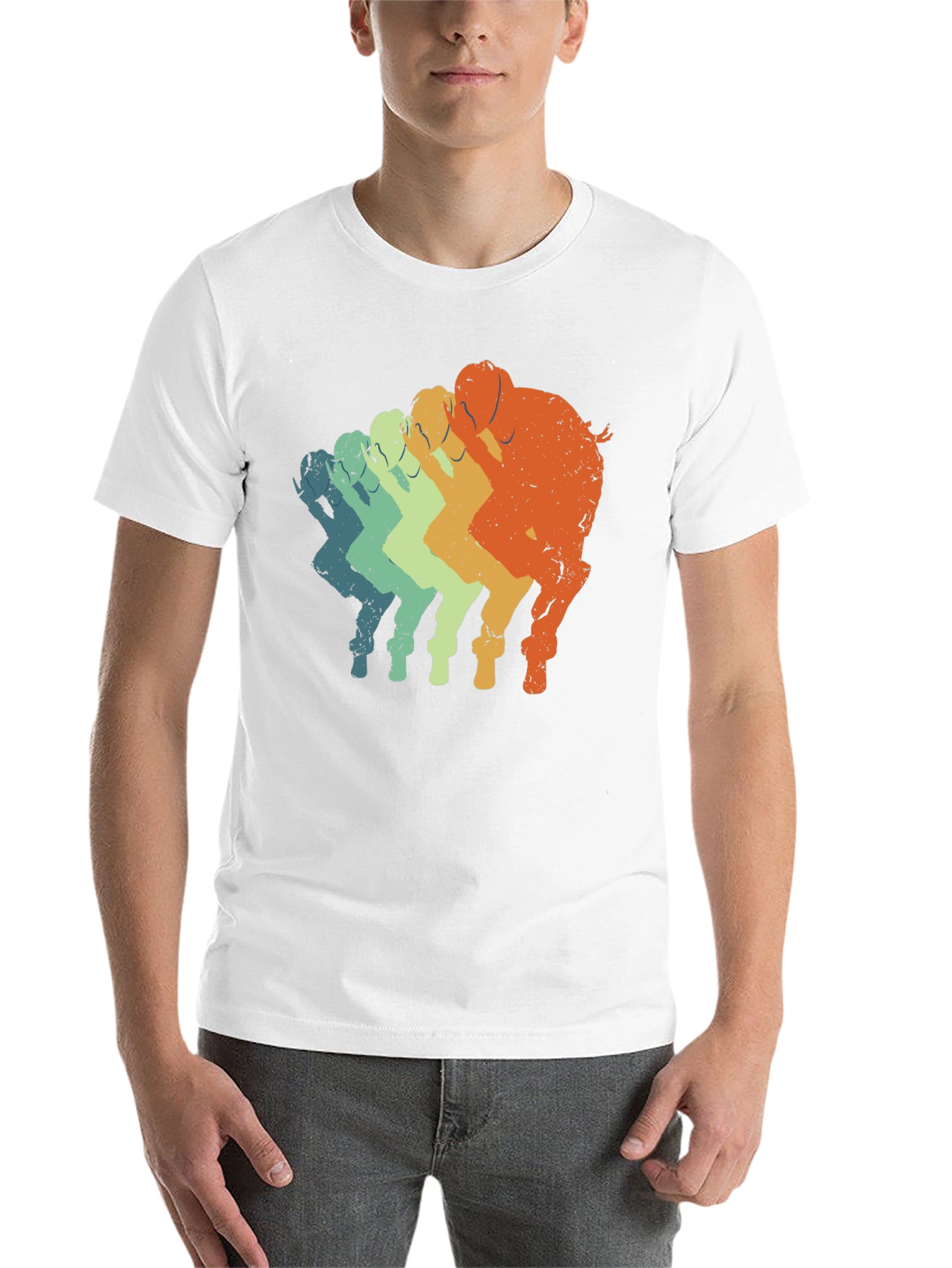 Black Retro Elephant T-Shirt - Gradient Design view 14