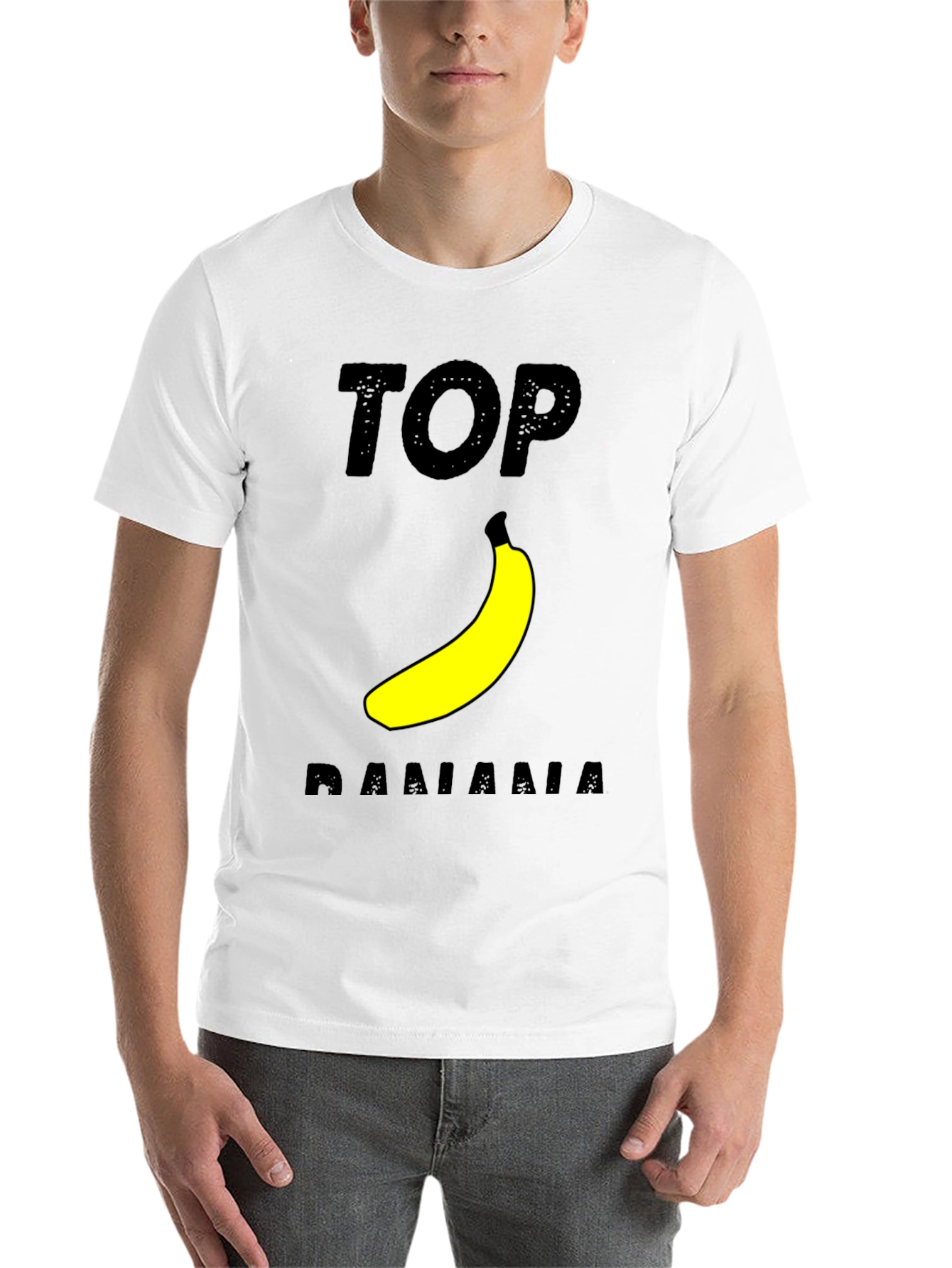 Black Top Banana Graphic T-Shirt - Black Cotton Tee view 14