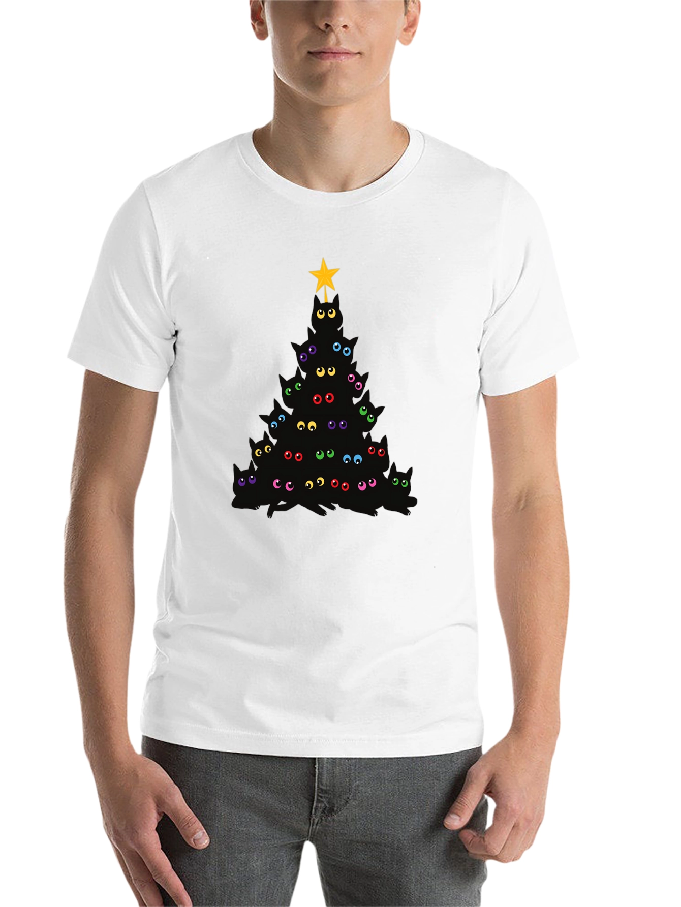 Black Eye See You Christmas Tree Black T-Shirt view 14