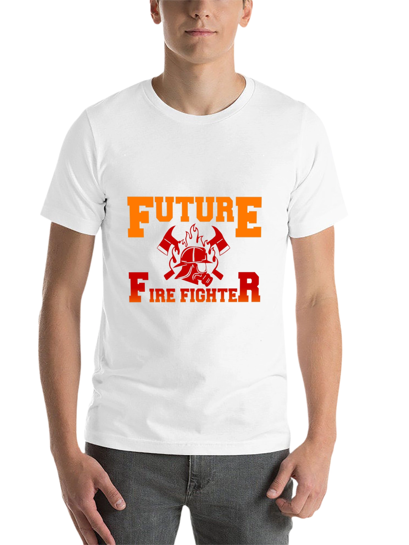 Black Future Firefighter Graphic T-Shirt - Black Cotton Tee view 14