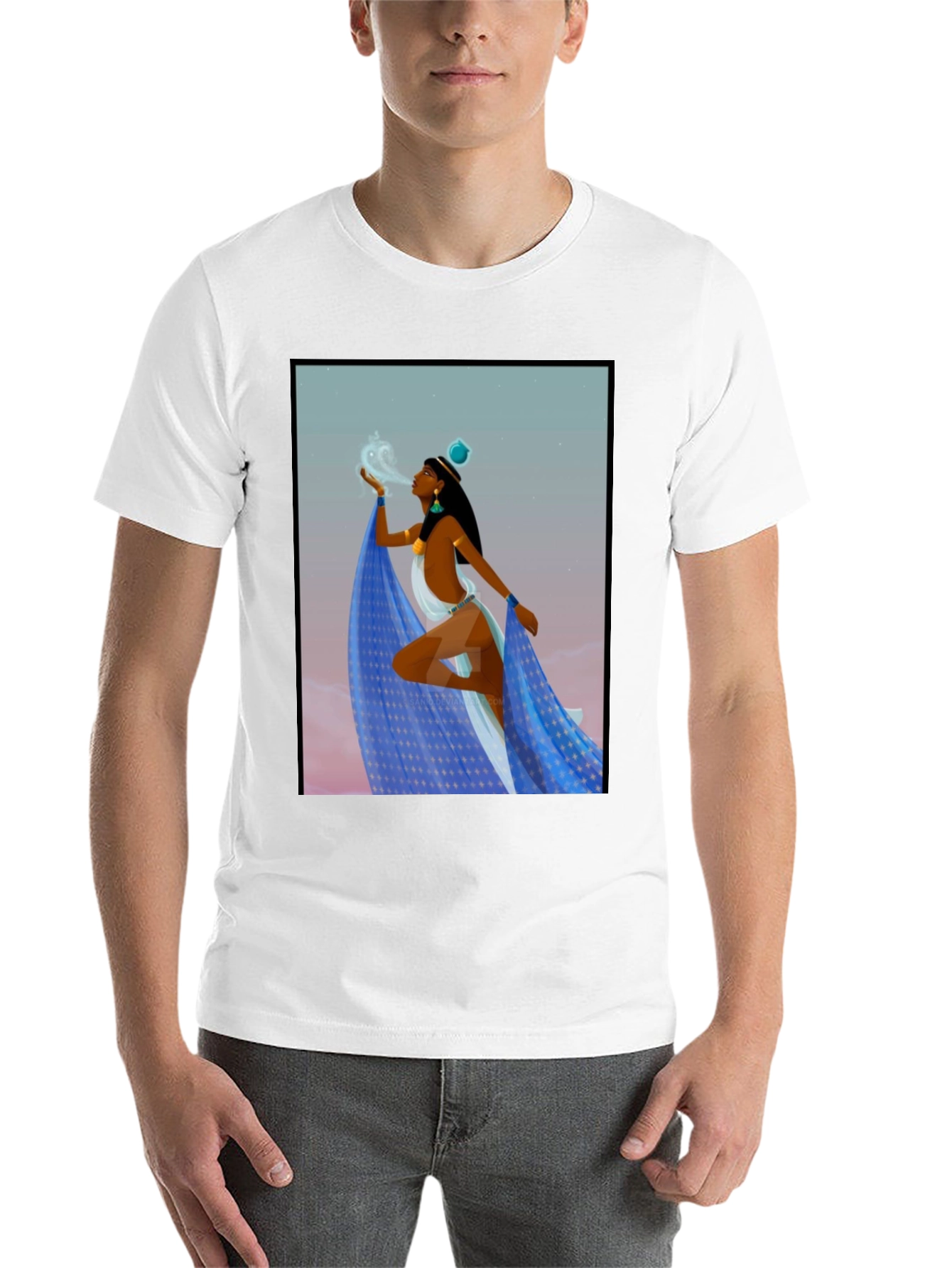 Black Egyptian Woman Design Black T-Shirt view 14