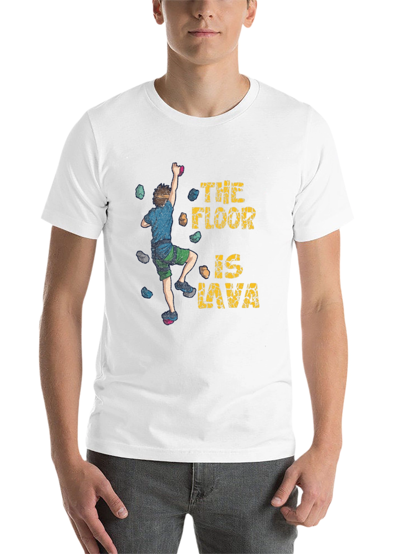 Black The Floor is Lava Climbing T-Shirt view 14