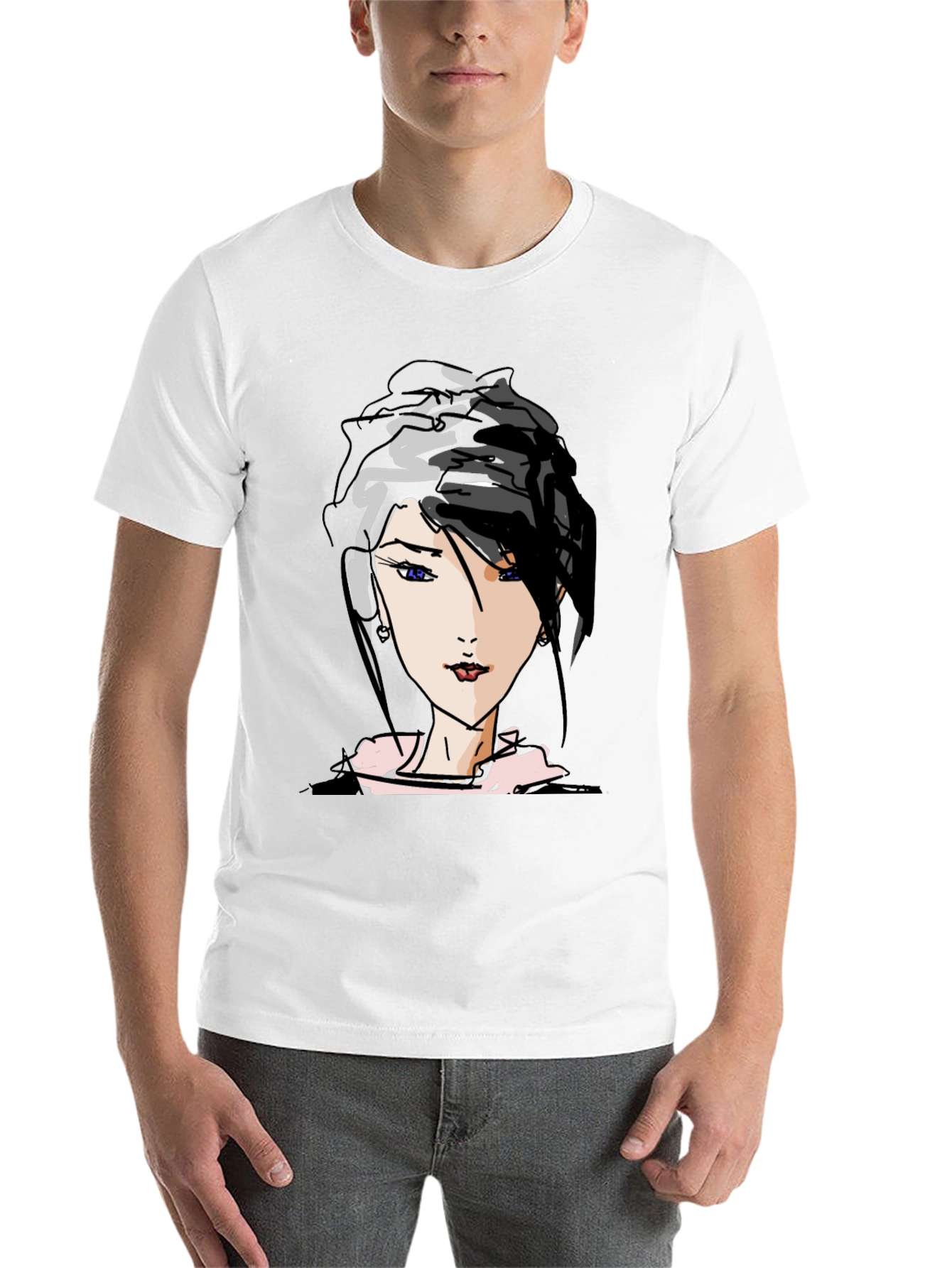 Black Anime Girl Graphic Tee - Trendy Black T-Shirt view 14