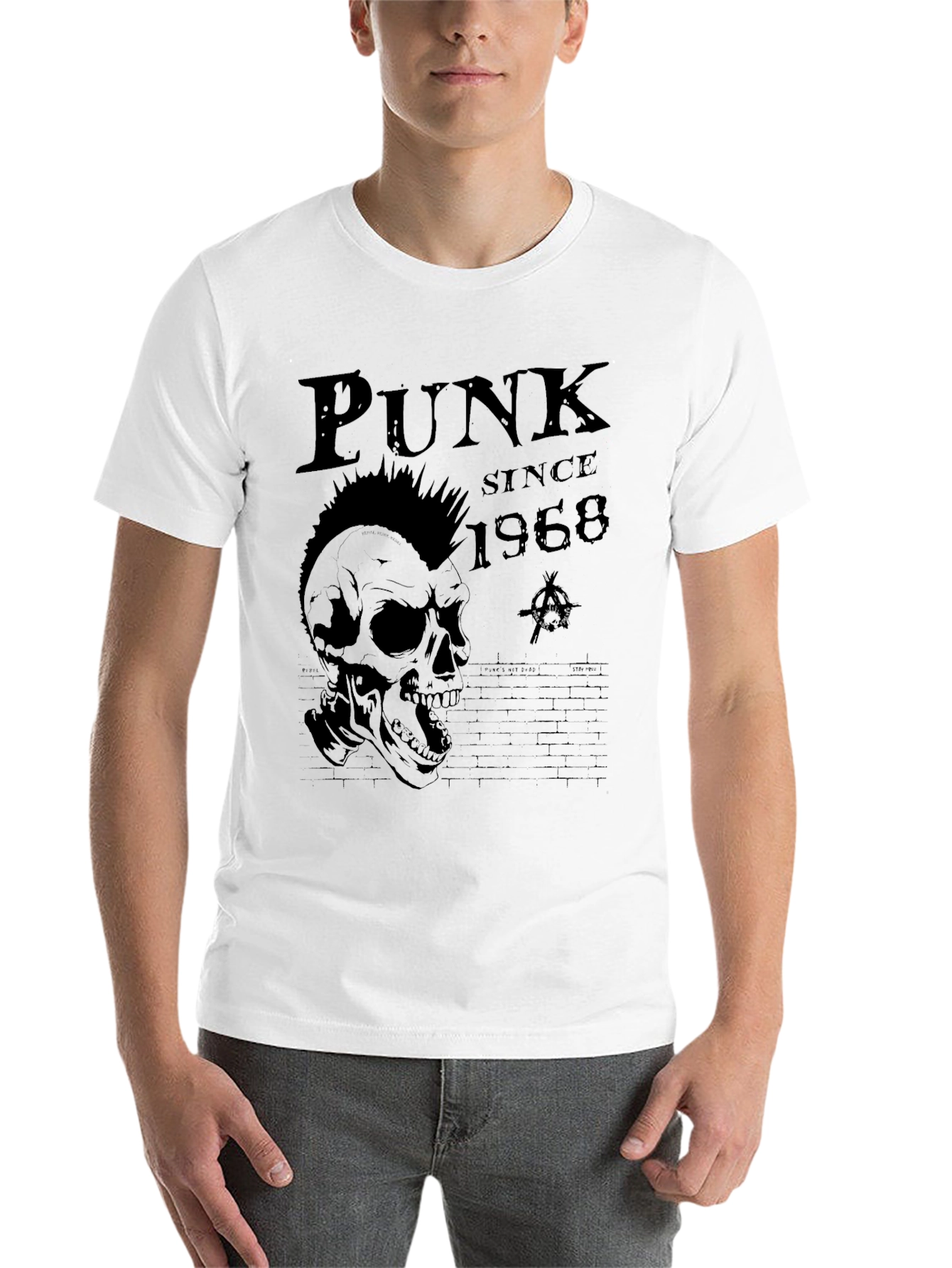 Black Punk Since 1968 Skull Graphic T-Shirt view 14