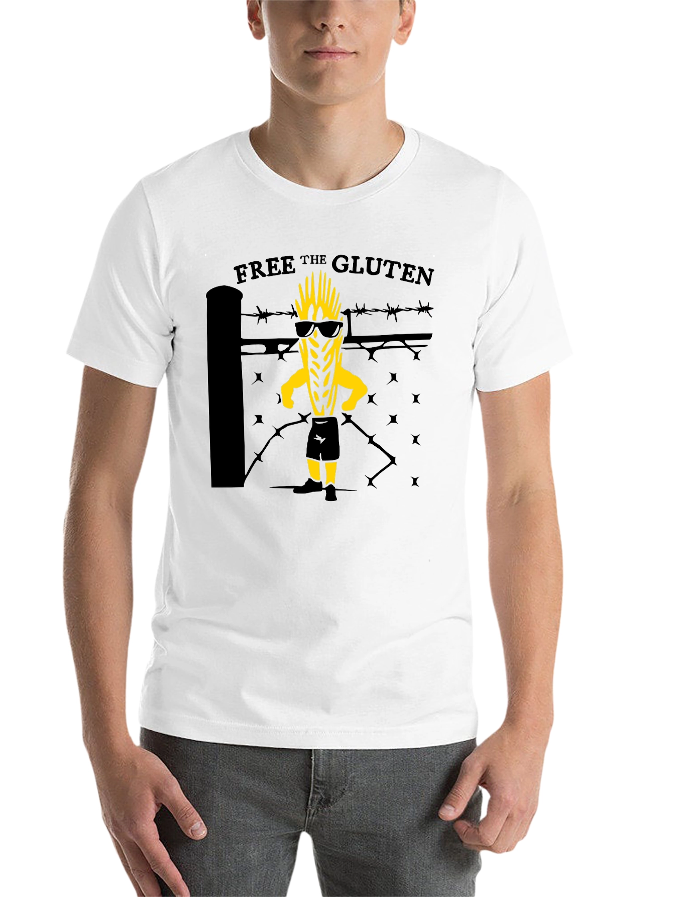Black Free the Gluten Graphic T-Shirt view 14