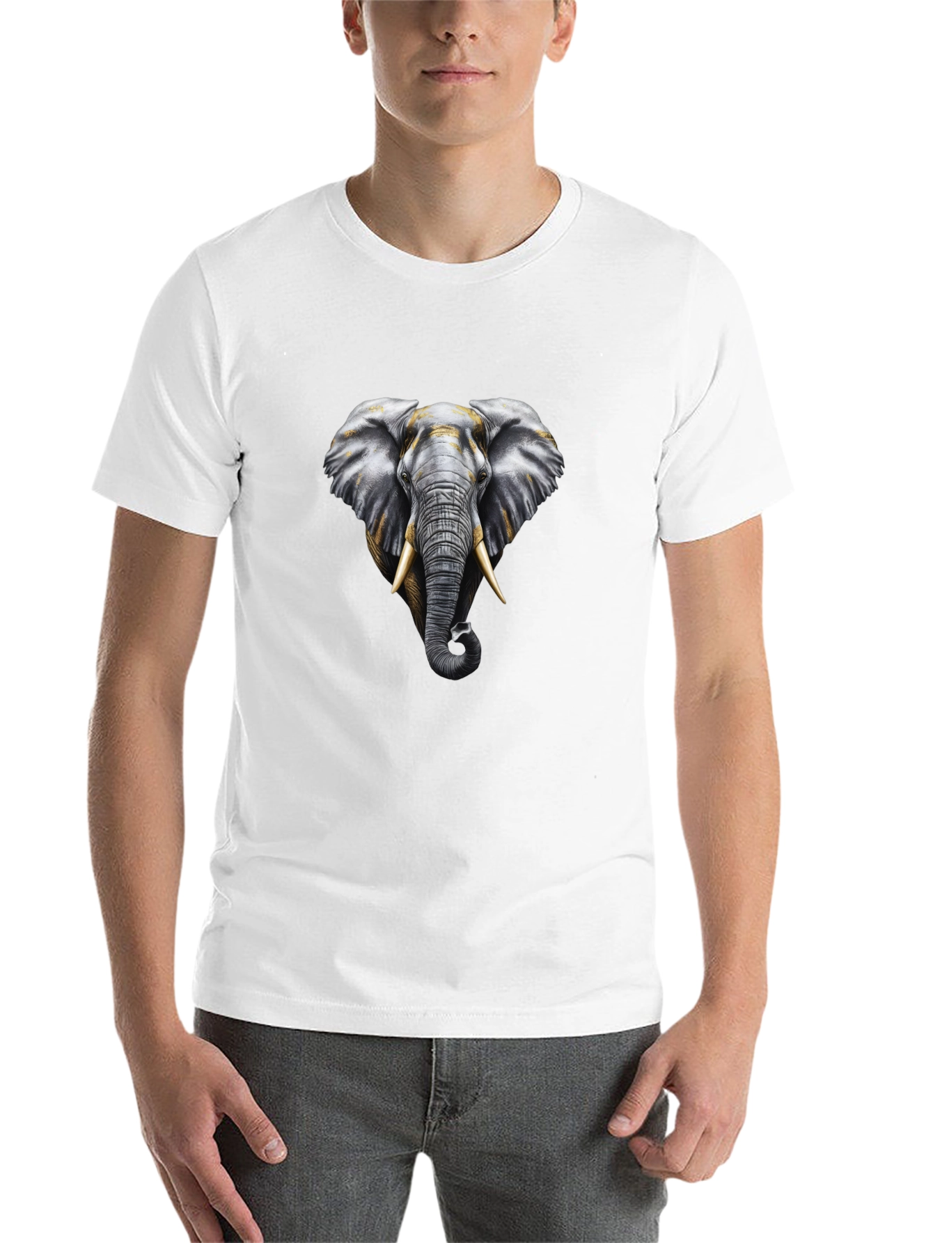 Black Elephant Graphic Tee - Black Cotton Comfort view 14