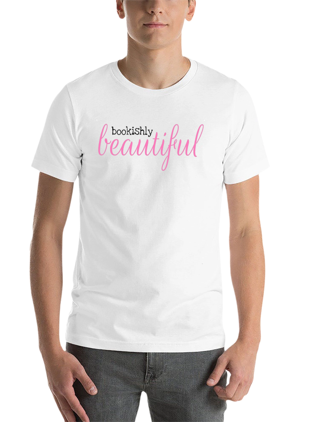 Black Looks Highly Beautiful Pink Text Black T-Shirt view 14