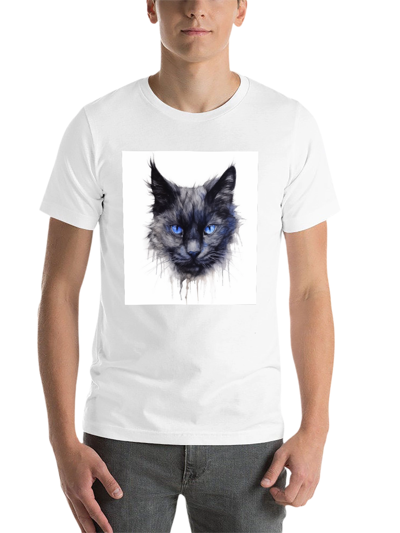 Black Black Cat Graphic Tee - Men's Crew Neck view 14