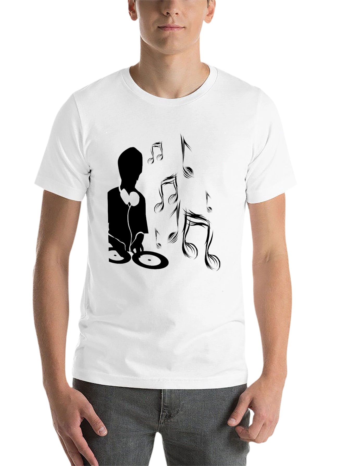 Black DJ Music Graphic Tee - Black Cotton Shirt view 14