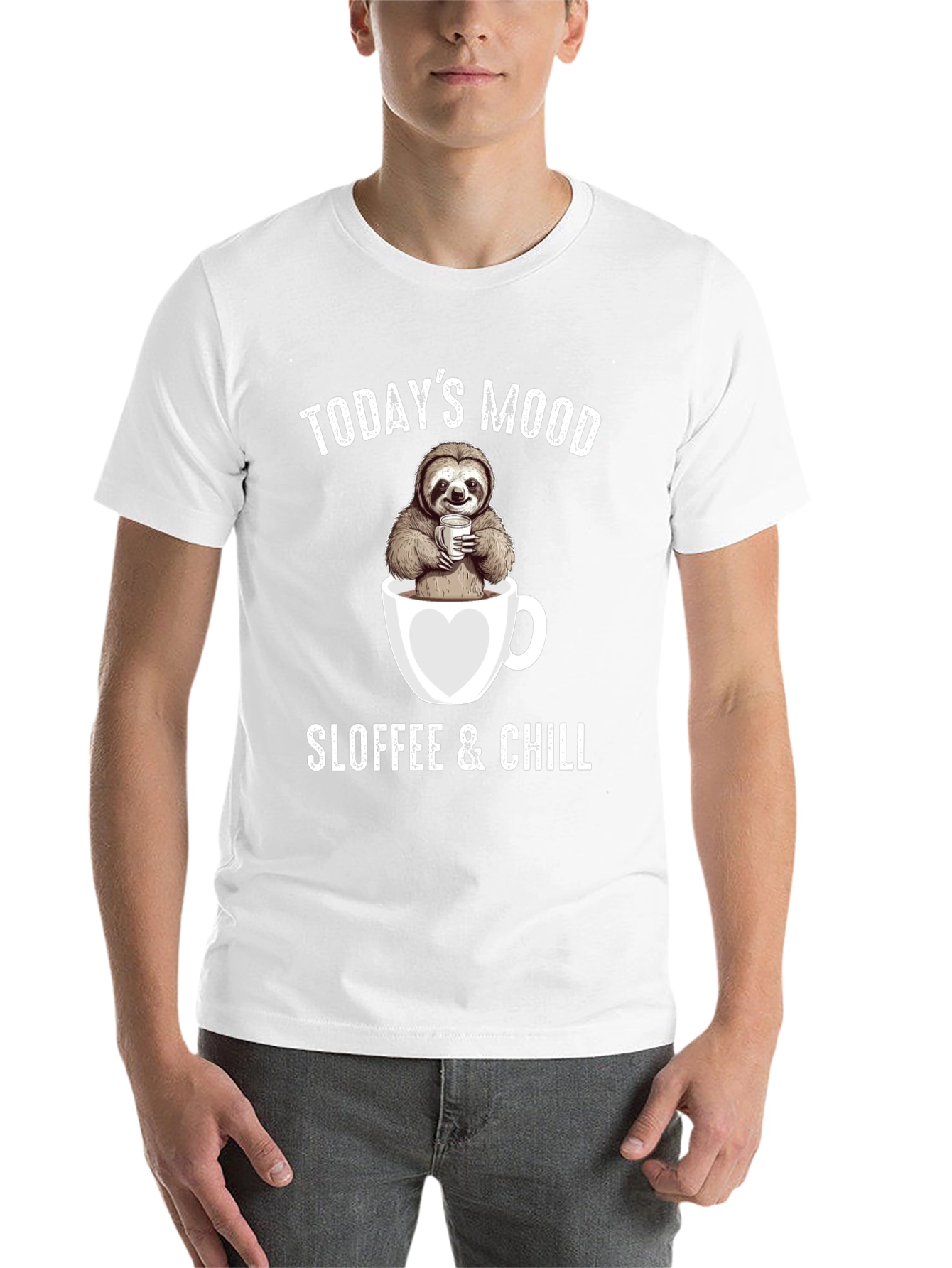 Black Sloffee & Chill Sloth Coffee Lover T-Shirt view 14