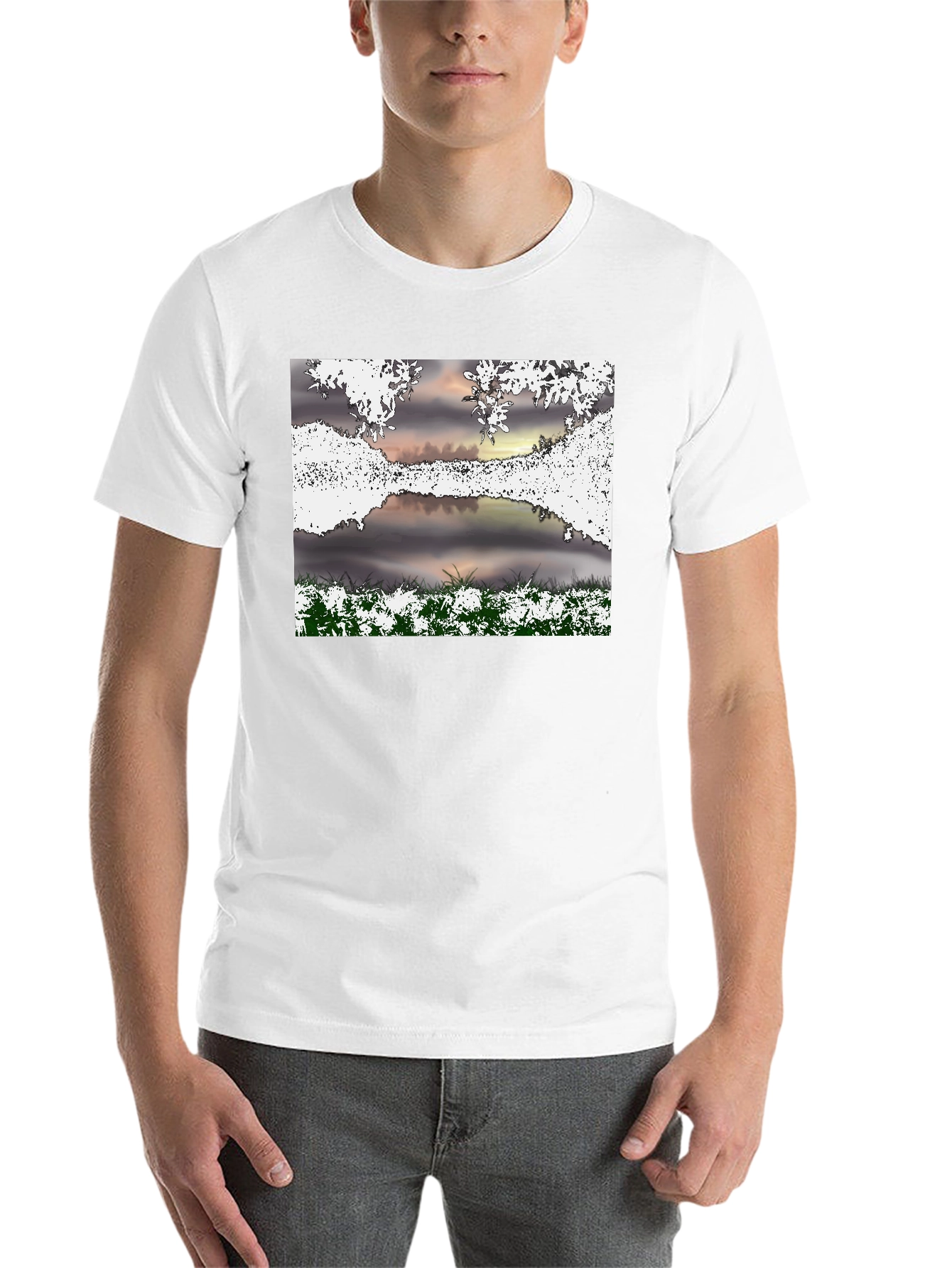 Black Nature Scene Graphic T-Shirt view 14