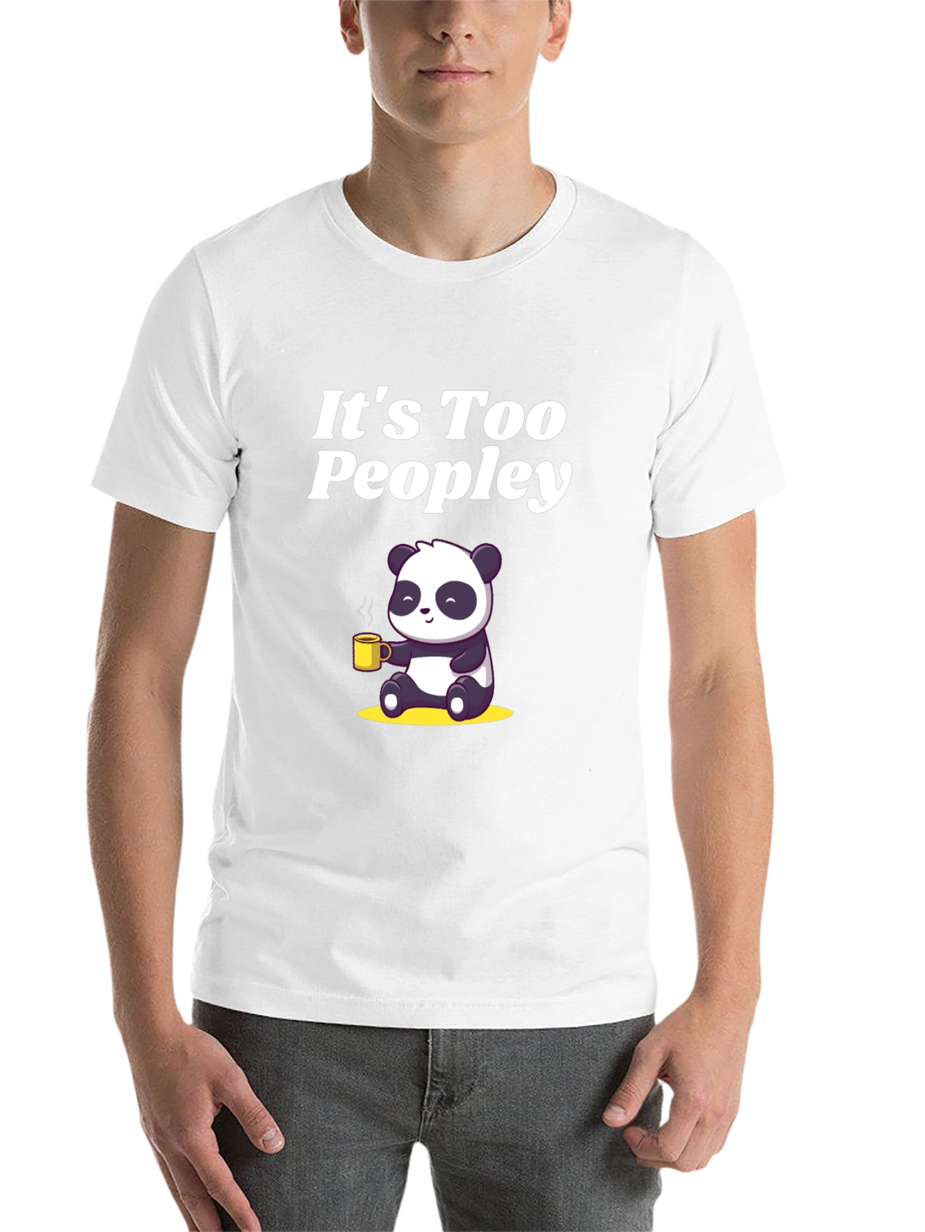 Black It's Too Peopley Panda T-Shirt view 14
