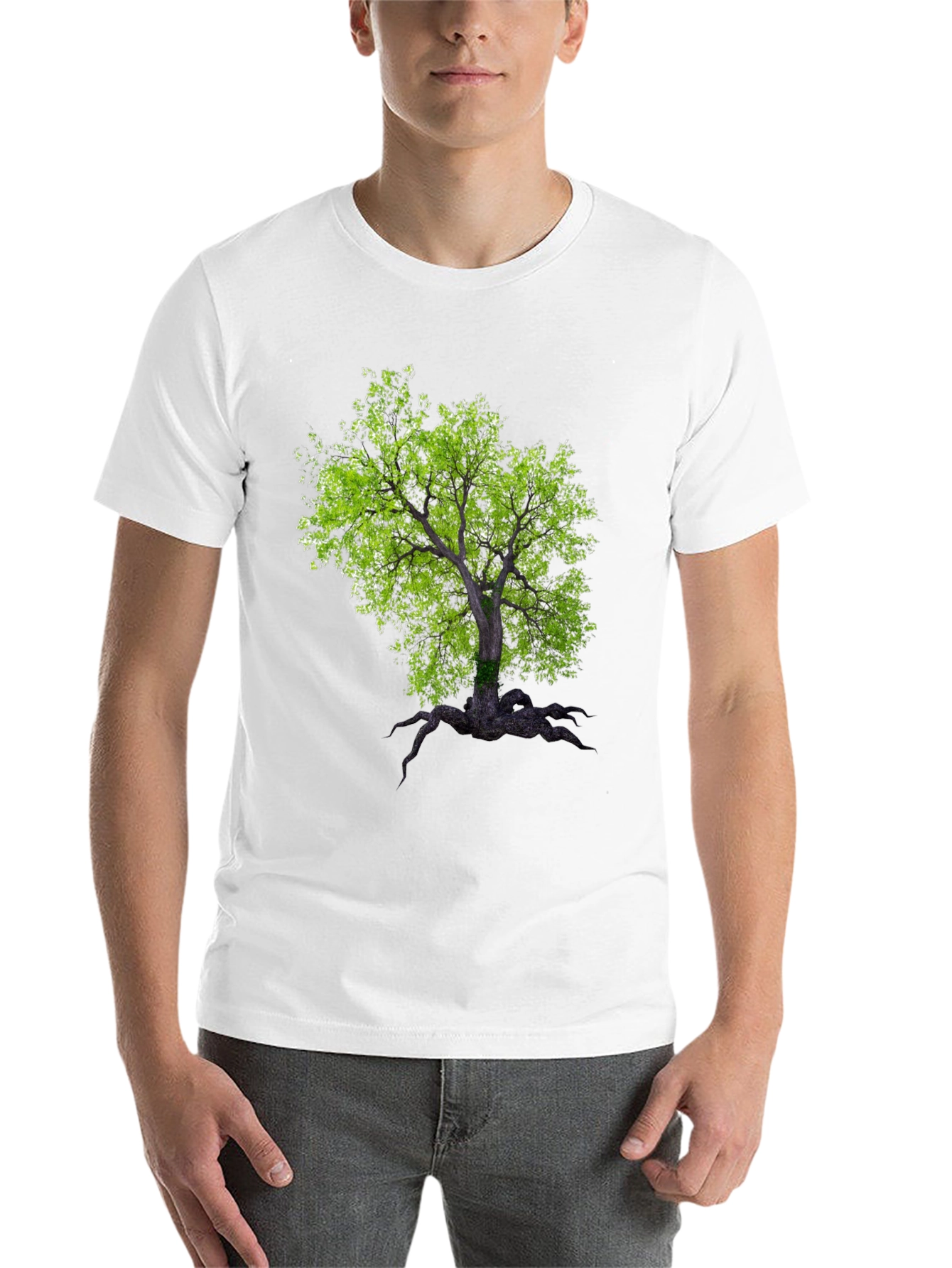 Black Arboreal Print Black T-Shirt view 14