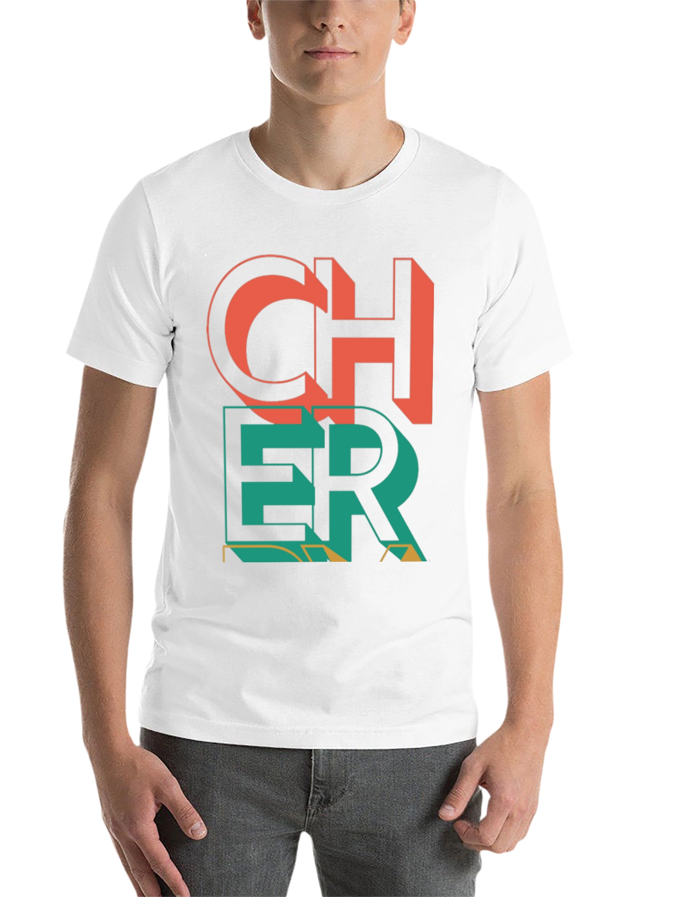 Black Cheer Graphic Print Crew Neck T-Shirt view 14