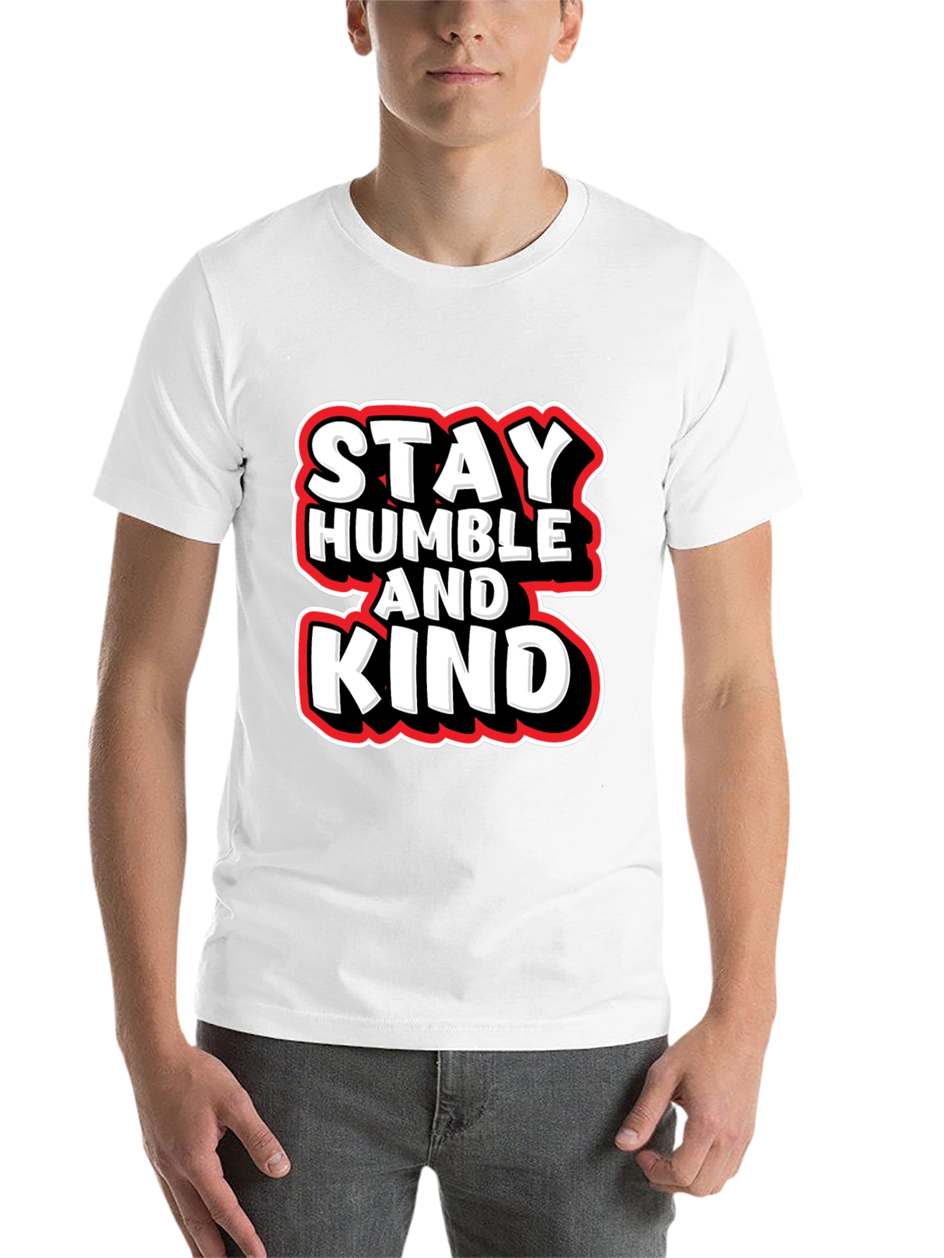 Black Stay Humble & Kind Graphic Tee - Casual Black T-Shirt view 14