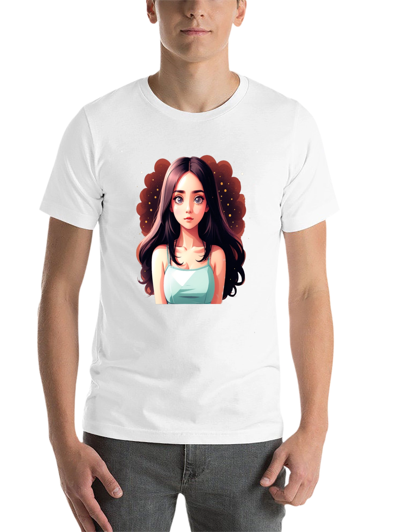 Black Anime Girl Graphic Black T-Shirt view 14